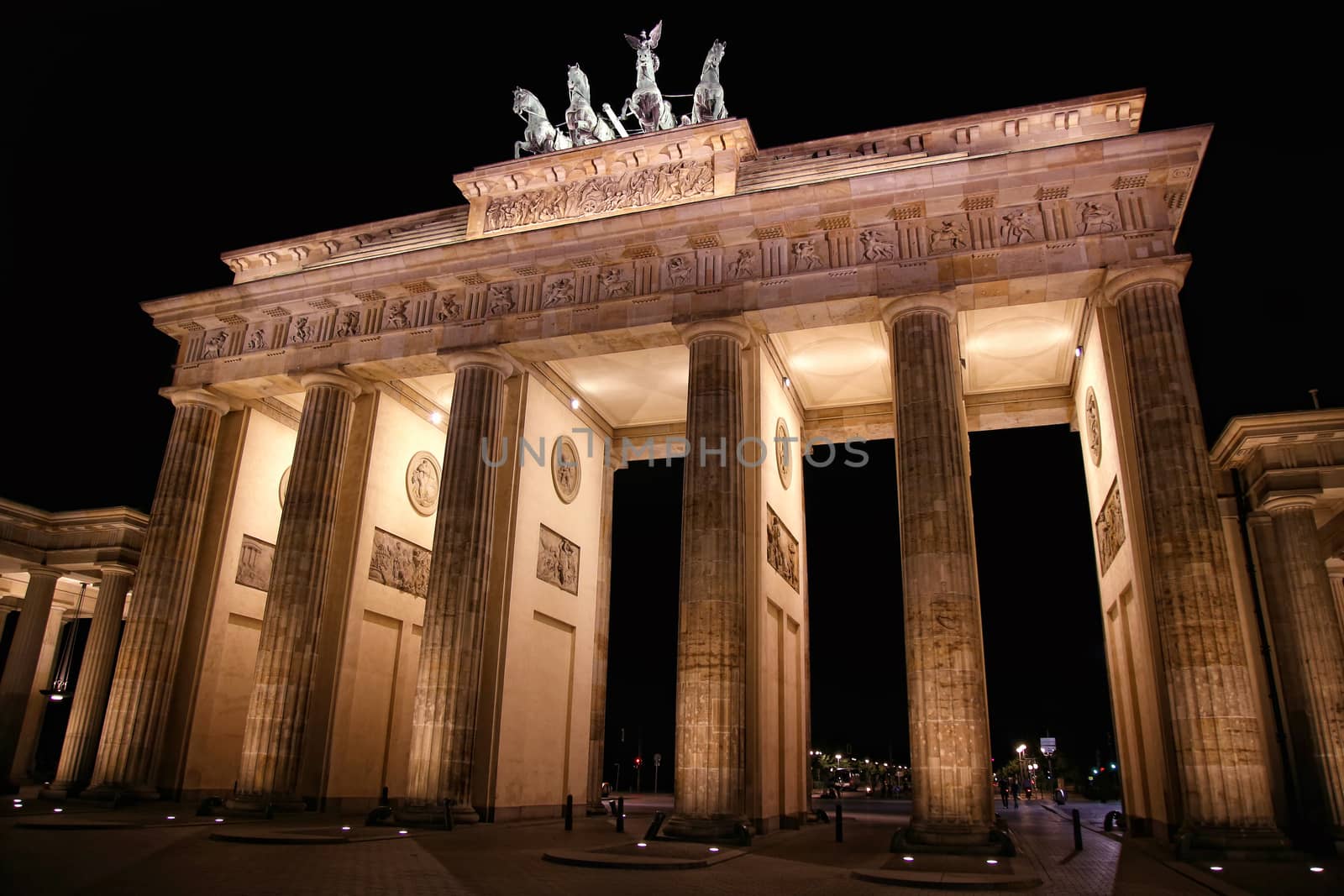 Brandenburg gate at night in Berlin, Germany