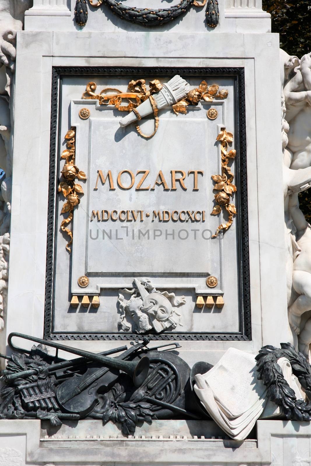 Statue of Wolfgang Amadeus Mozart in Vienna by vladacanon