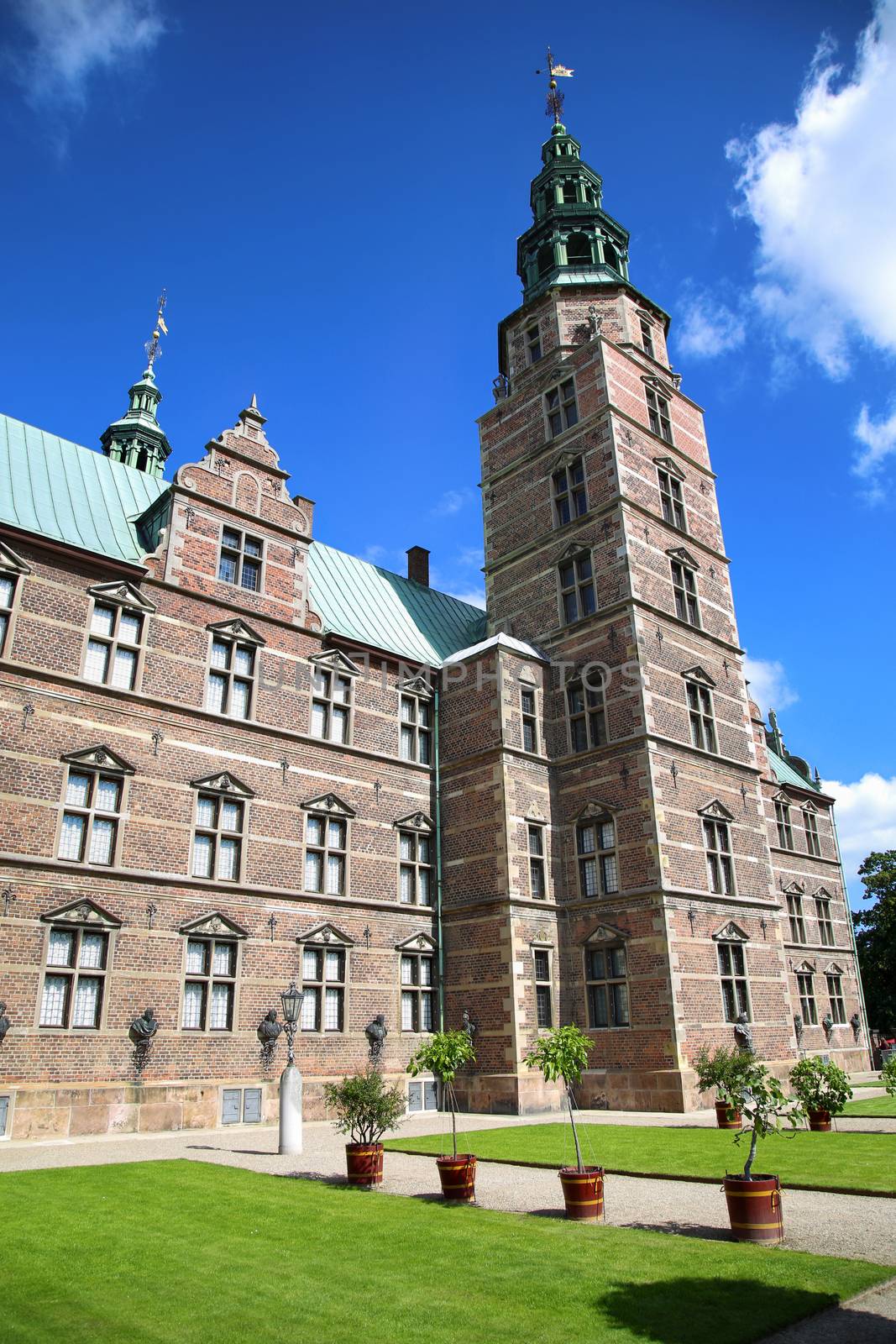 Rosenborg Castle, build by King Christian IV in Copenhagen, Denmark