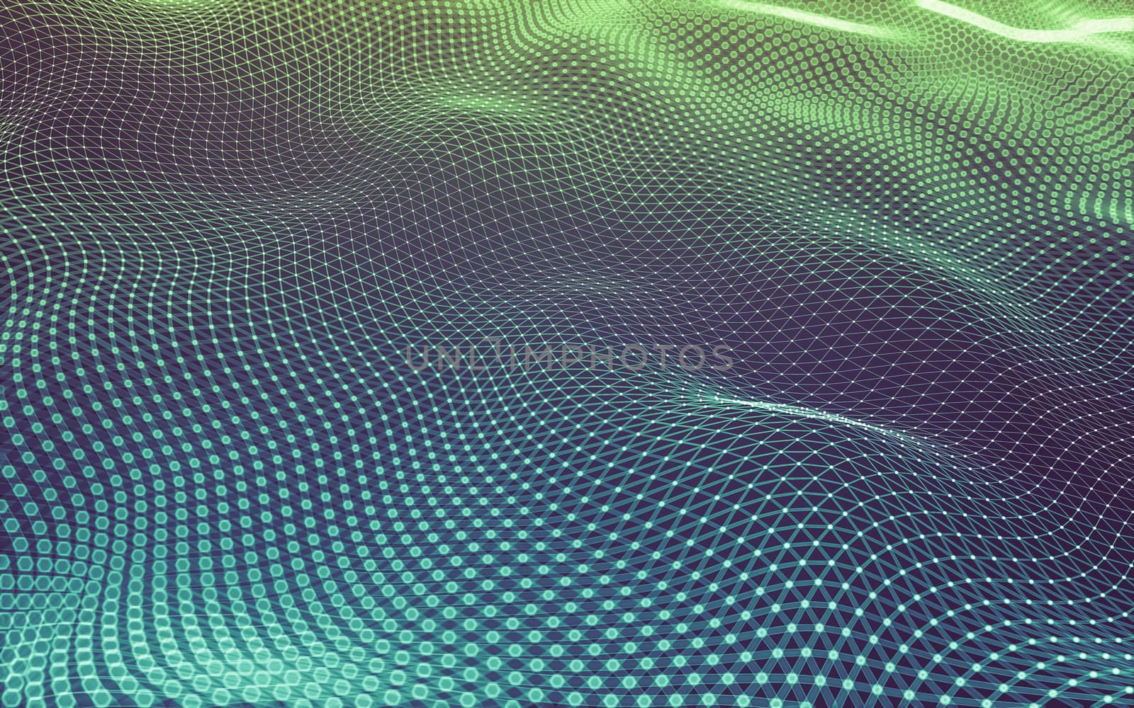 Abstract polygonal space low poly dark background with connecting dots and lines. Connection structure. 3d rendering