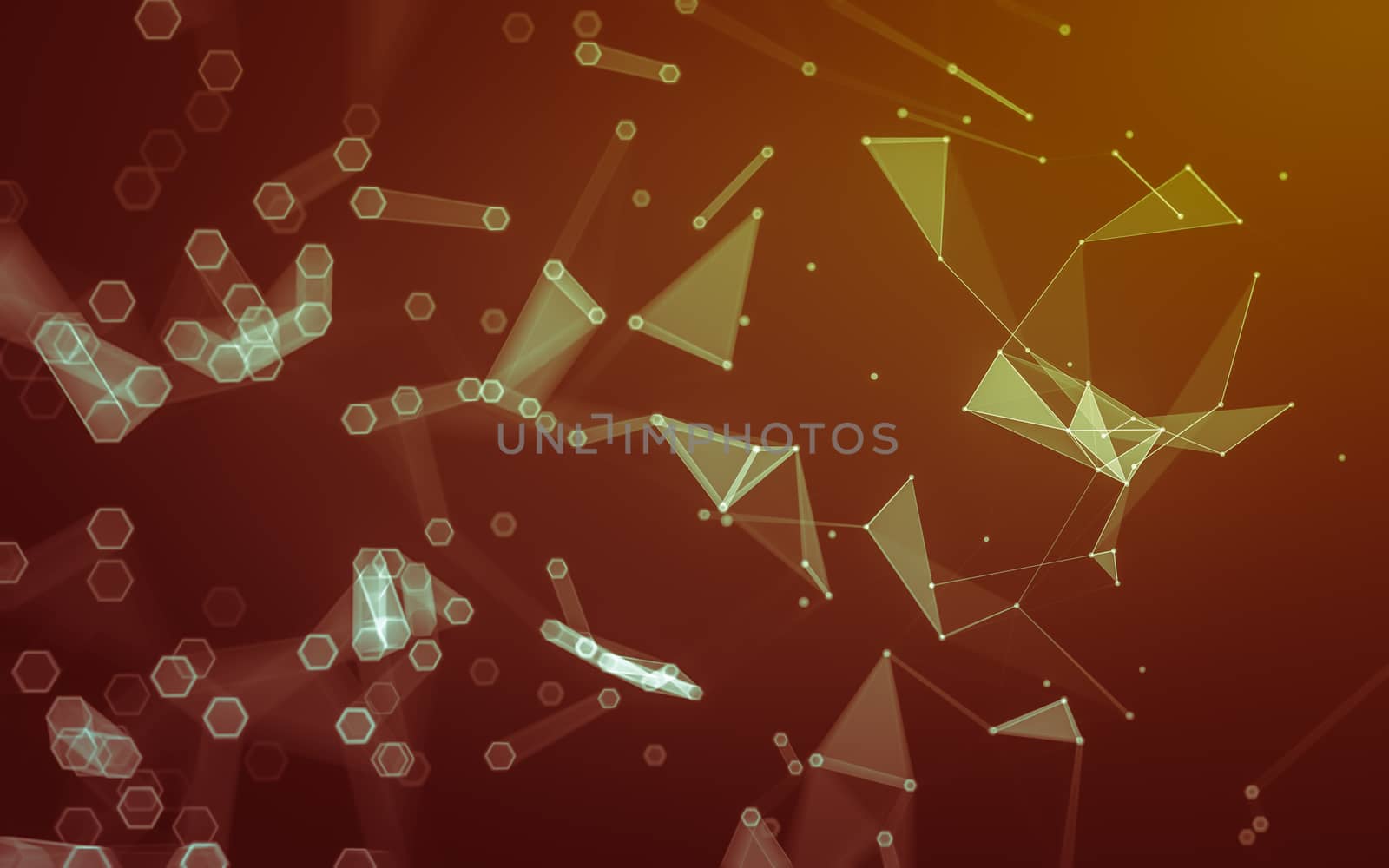 Abstract polygonal space low poly dark background with connecting dots and lines. Connection structure. 3d rendering