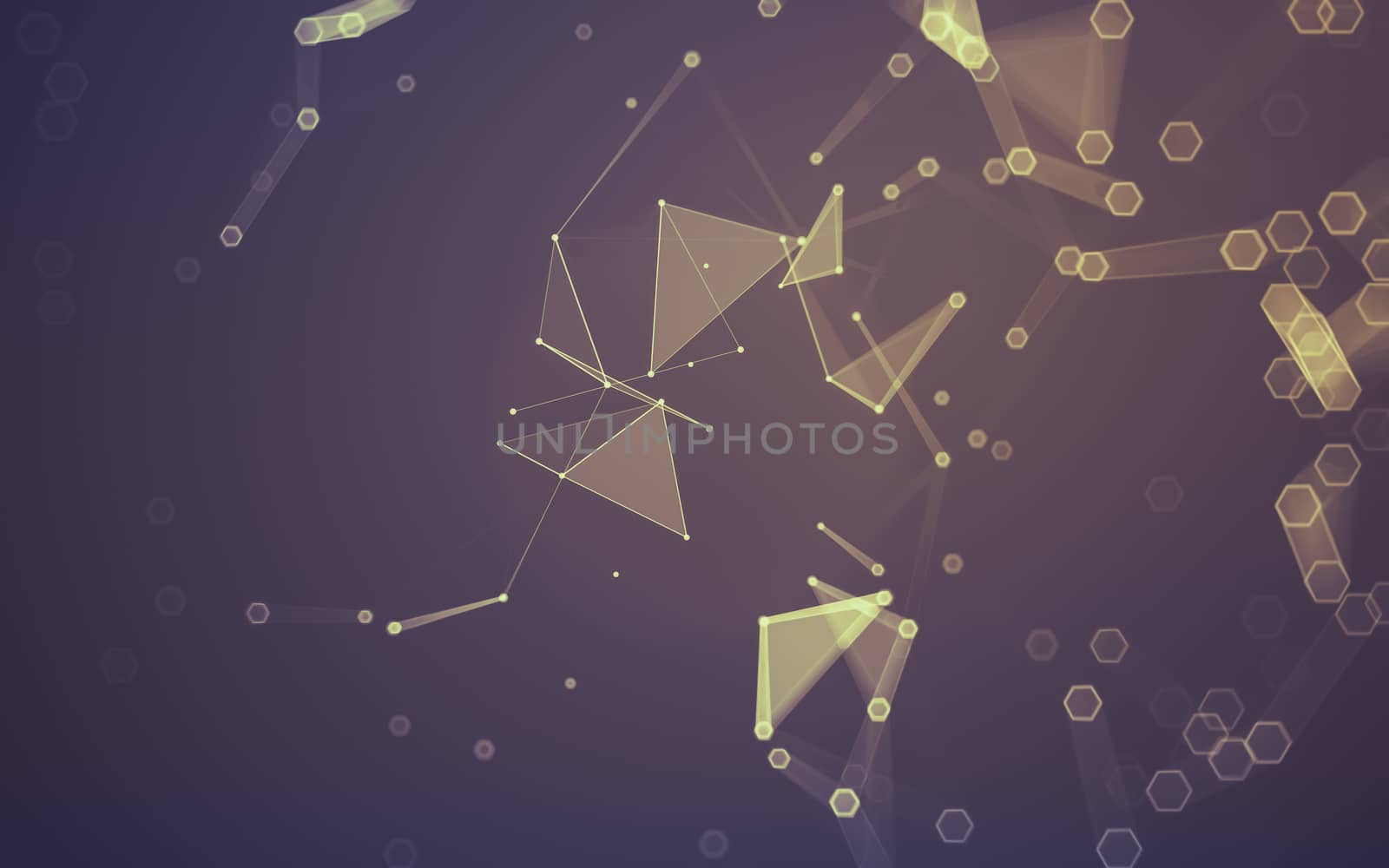 Abstract polygonal space low poly dark background with connecting dots and lines. Connection structure. 3d rendering