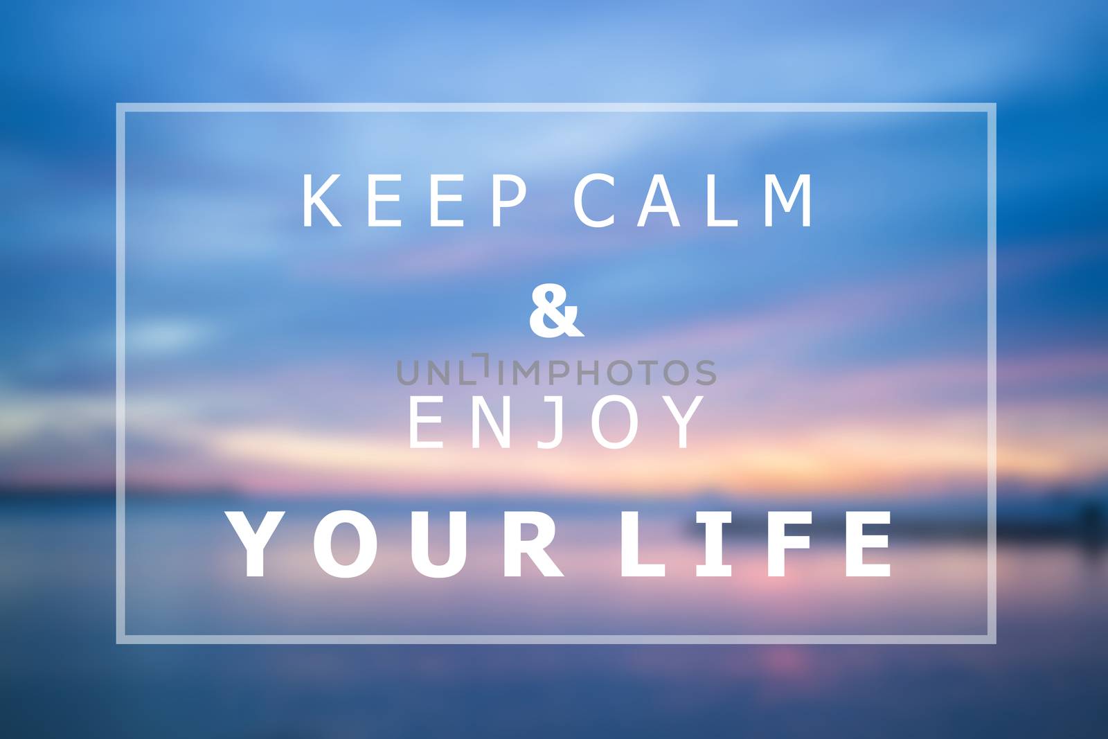 Keep calm and enjoy your life inspirational quote background design 