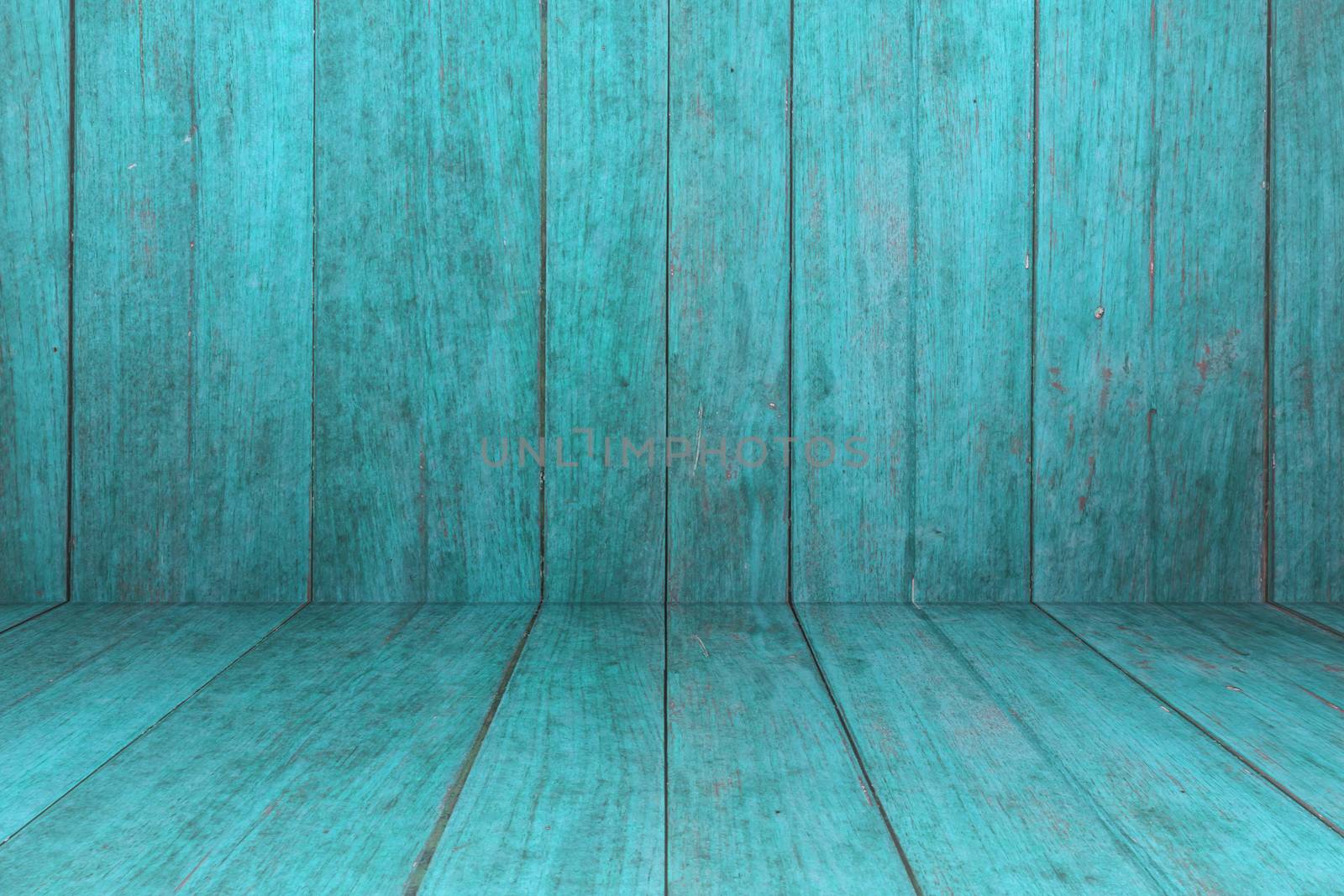 Old blue wooden interior texture background, stock photo