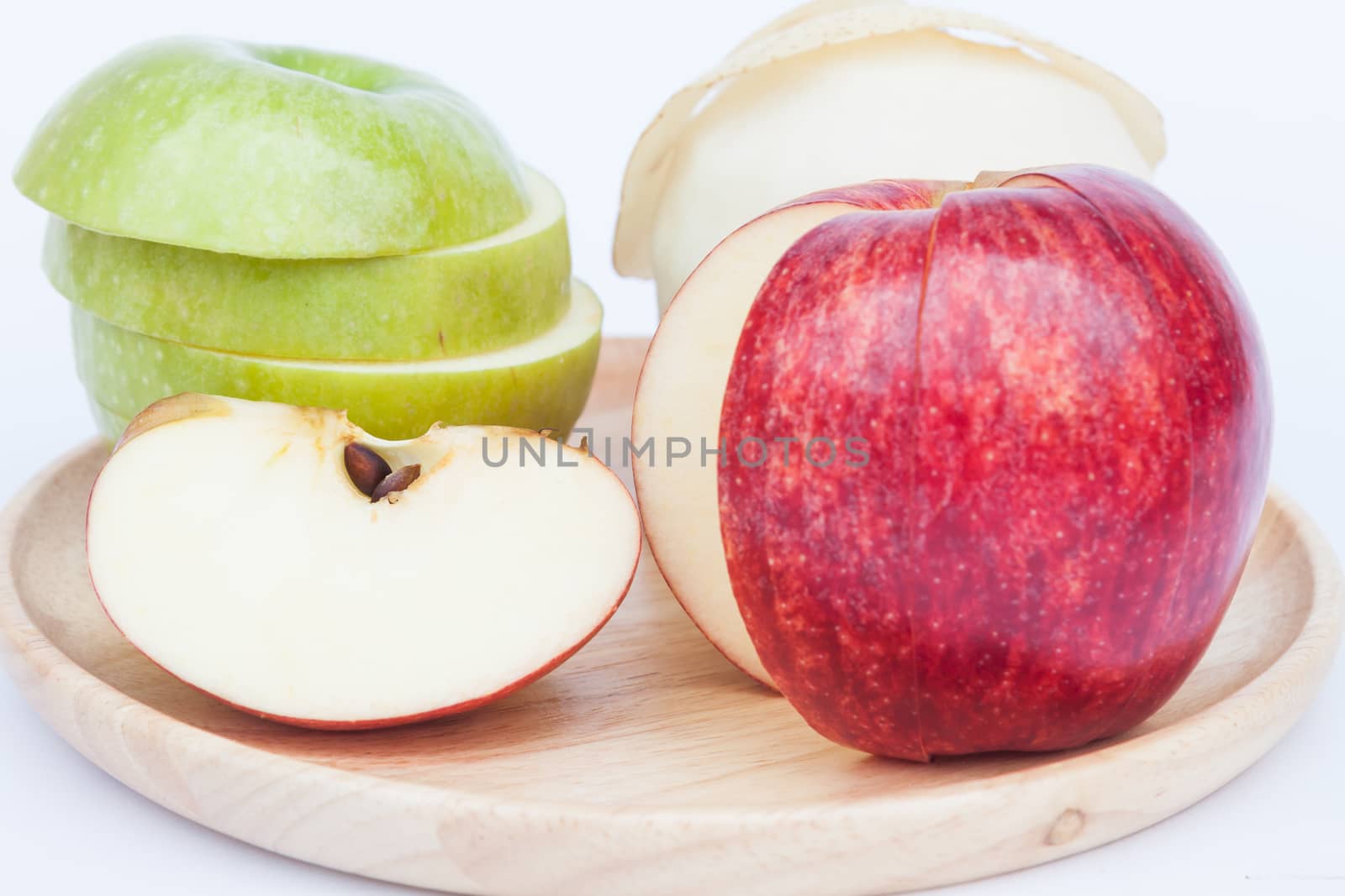 Three different kind of apples on white background, stock photo