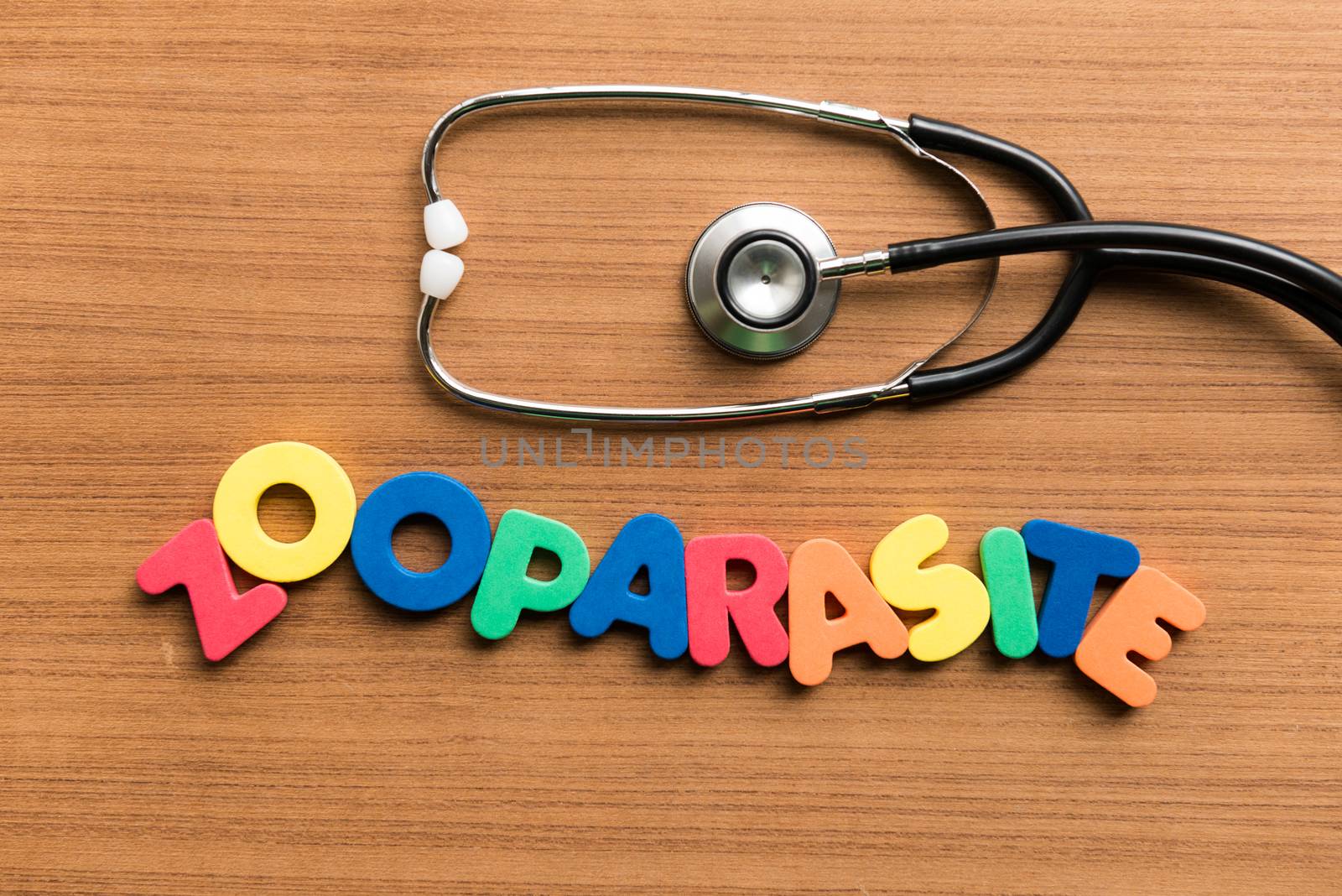 zooparasite colorful word with stethoscope by sohel.parvez@hotmail.com