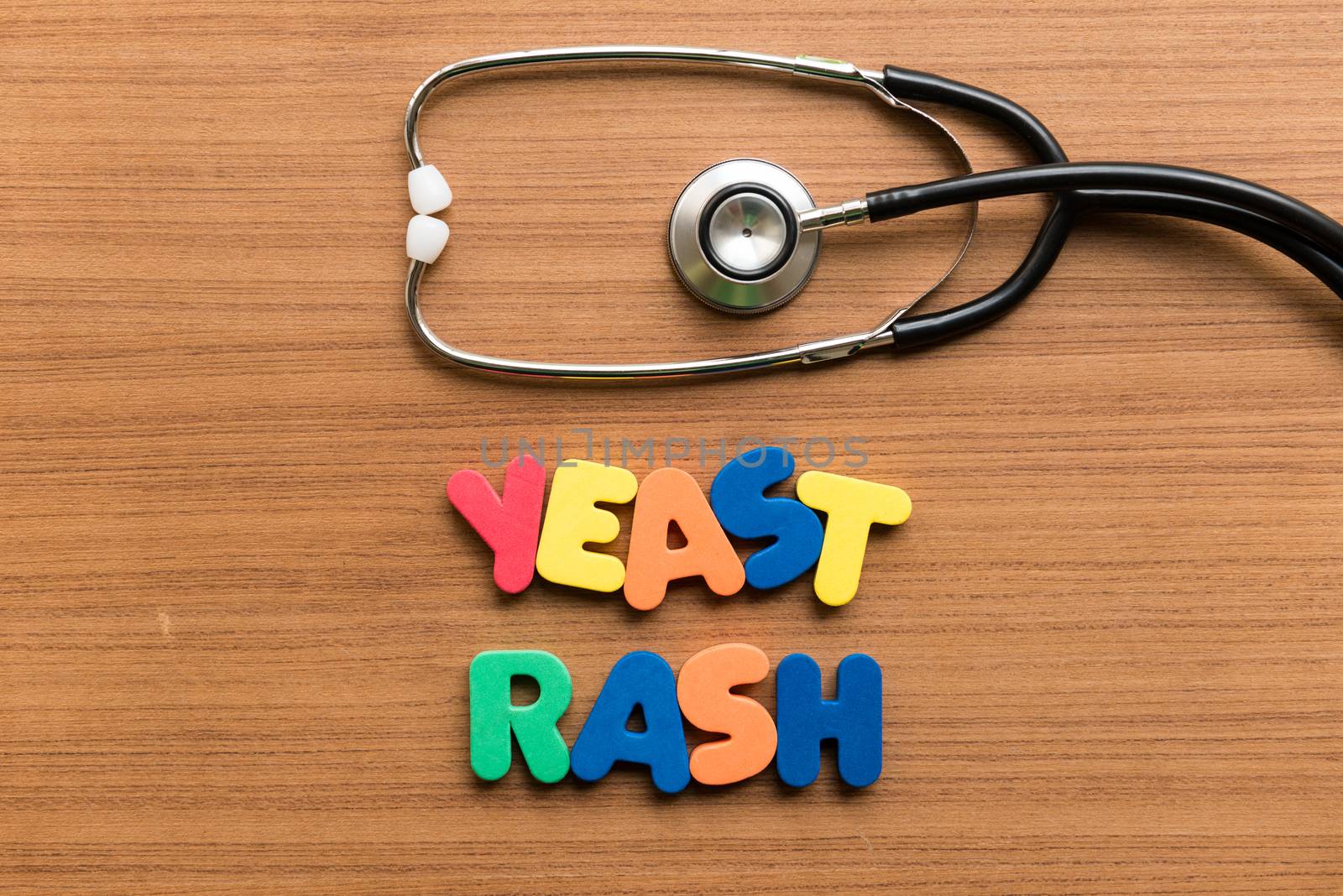 yeast rash colorful word with stethoscope by sohel.parvez@hotmail.com