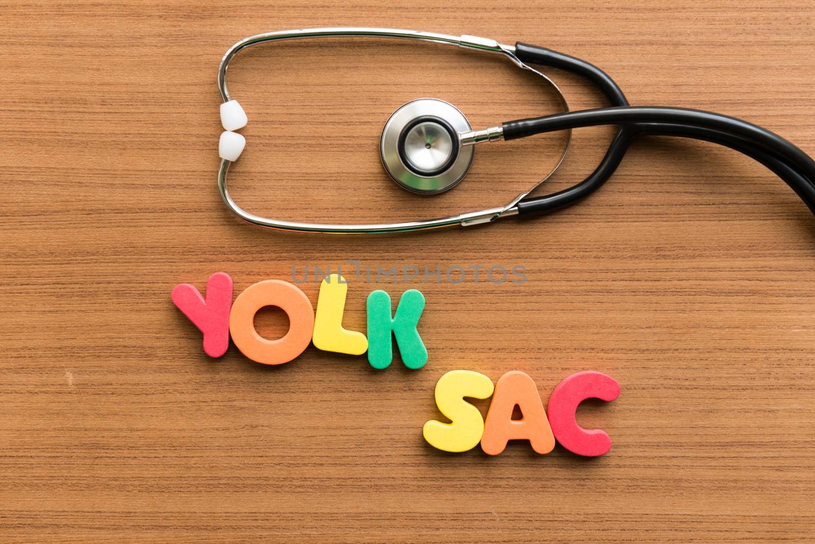 yolk sac colorful word with stethoscope by sohel.parvez@hotmail.com