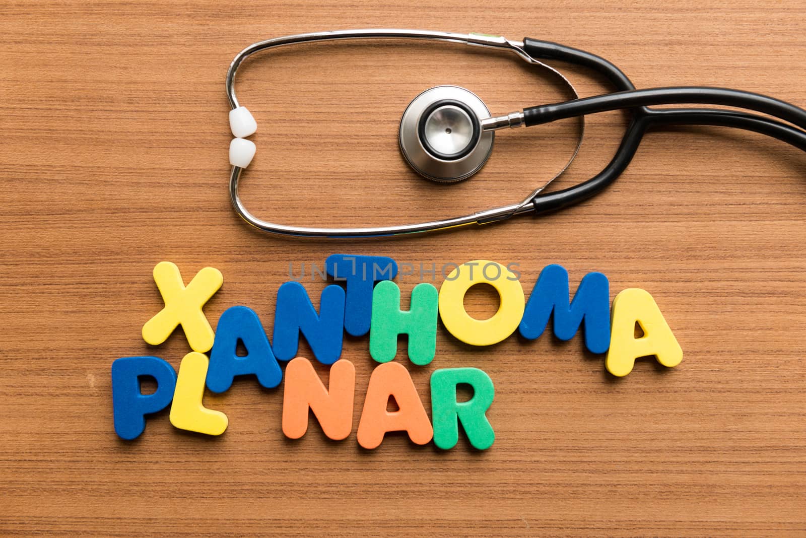 xanthoma planar colorful word with stethoscope by sohel.parvez@hotmail.com
