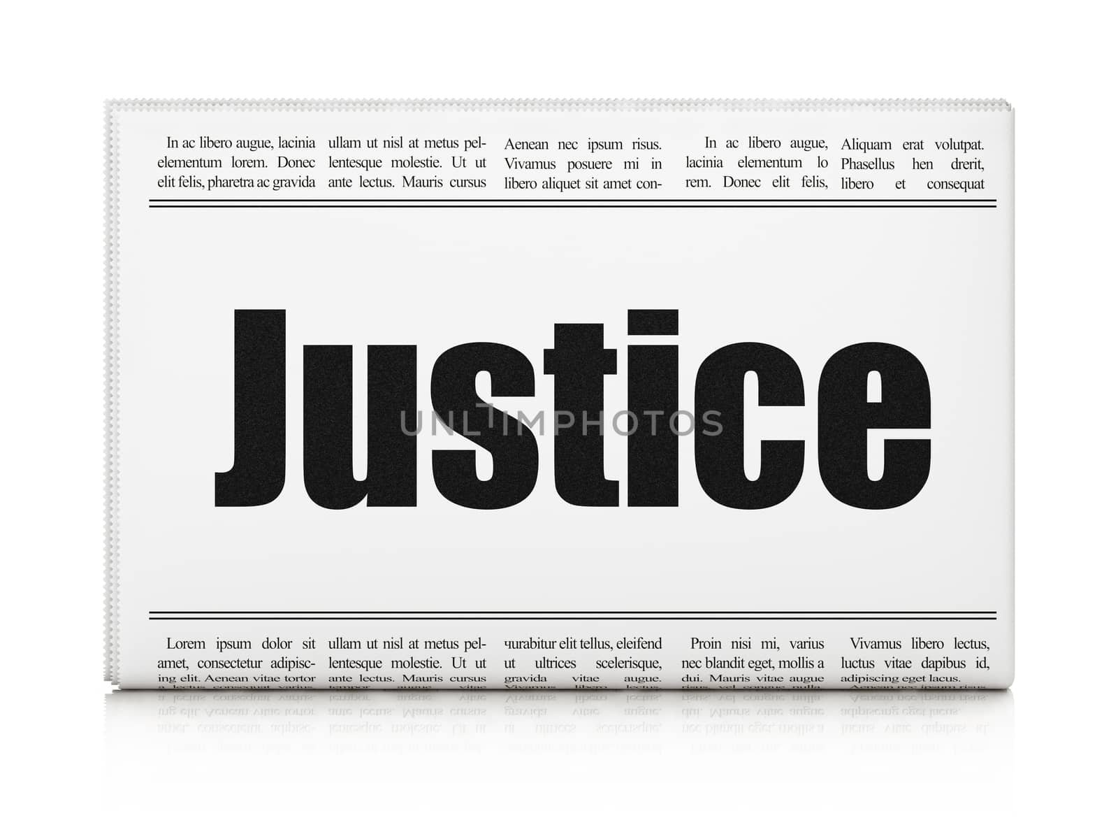 Law concept: newspaper headline Justice by maxkabakov