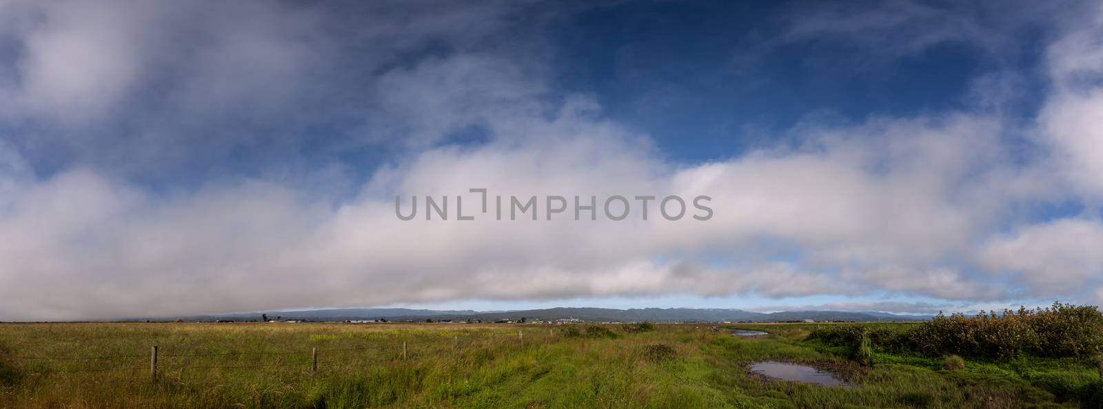 Rural Landscape in Northern California, Panoramic Color Image, USA