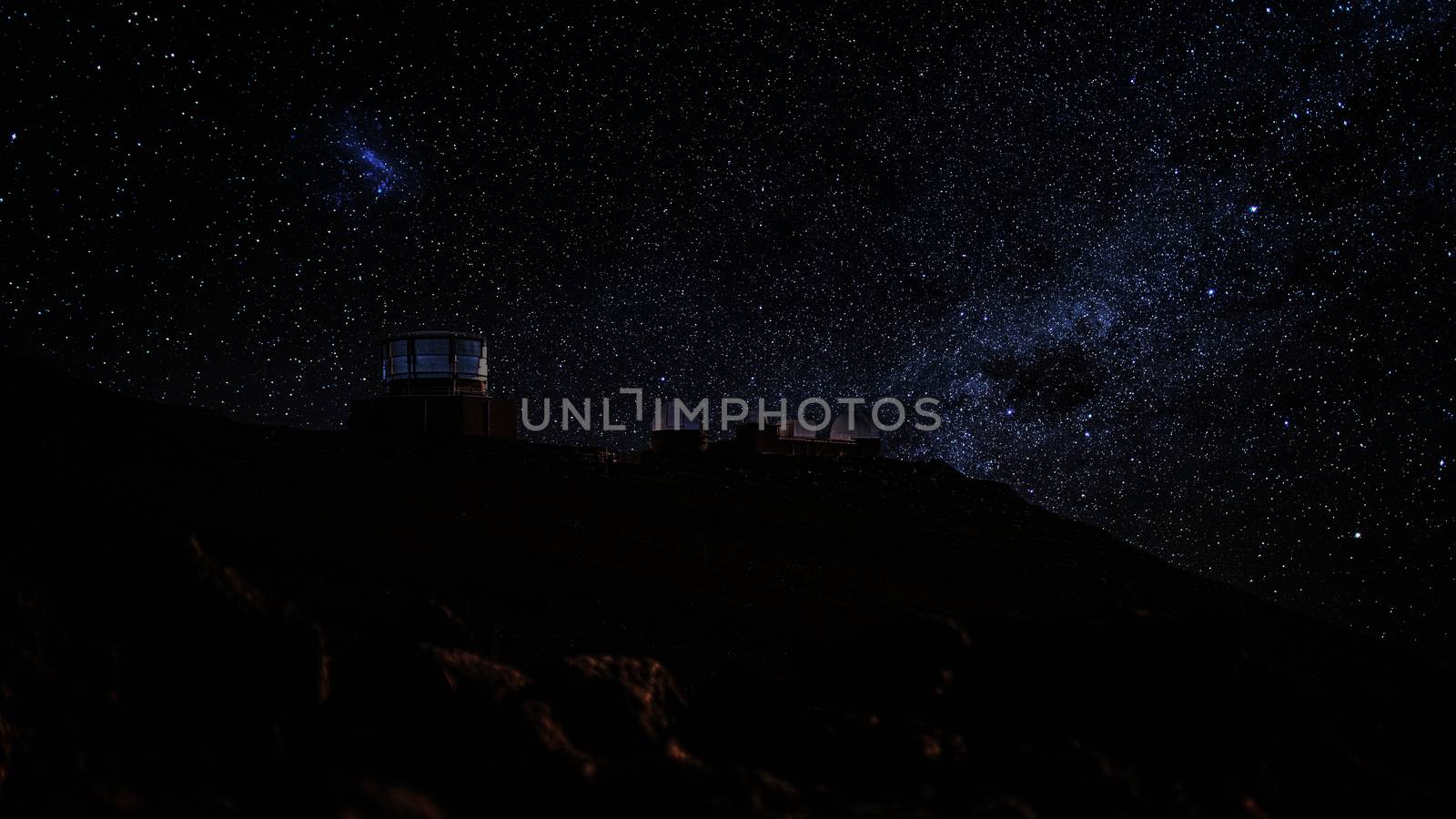 Observatories at the Summit of Haleakala, Maui, Color Image