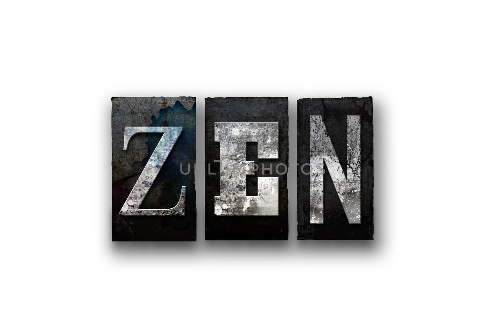 Zen Concept Isolated Letterpress Type by enterlinedesign