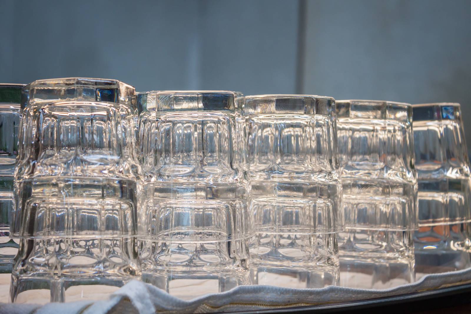 Empty glasses in coffee shop, stock photo