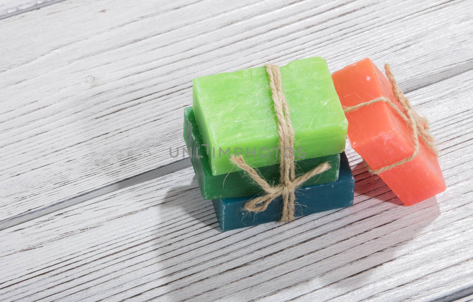 colorful soap in different colors by senkaya