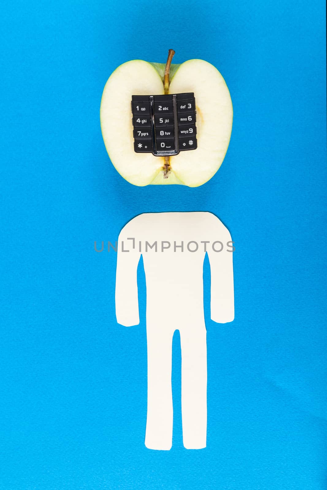 Alphanumeric apple with humanoid body by andongob