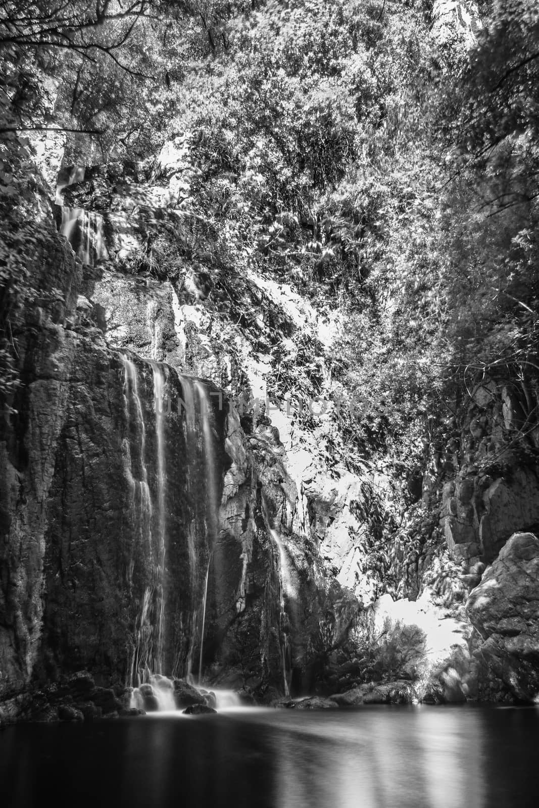 Little waterfall near a river in the middle of sardinia