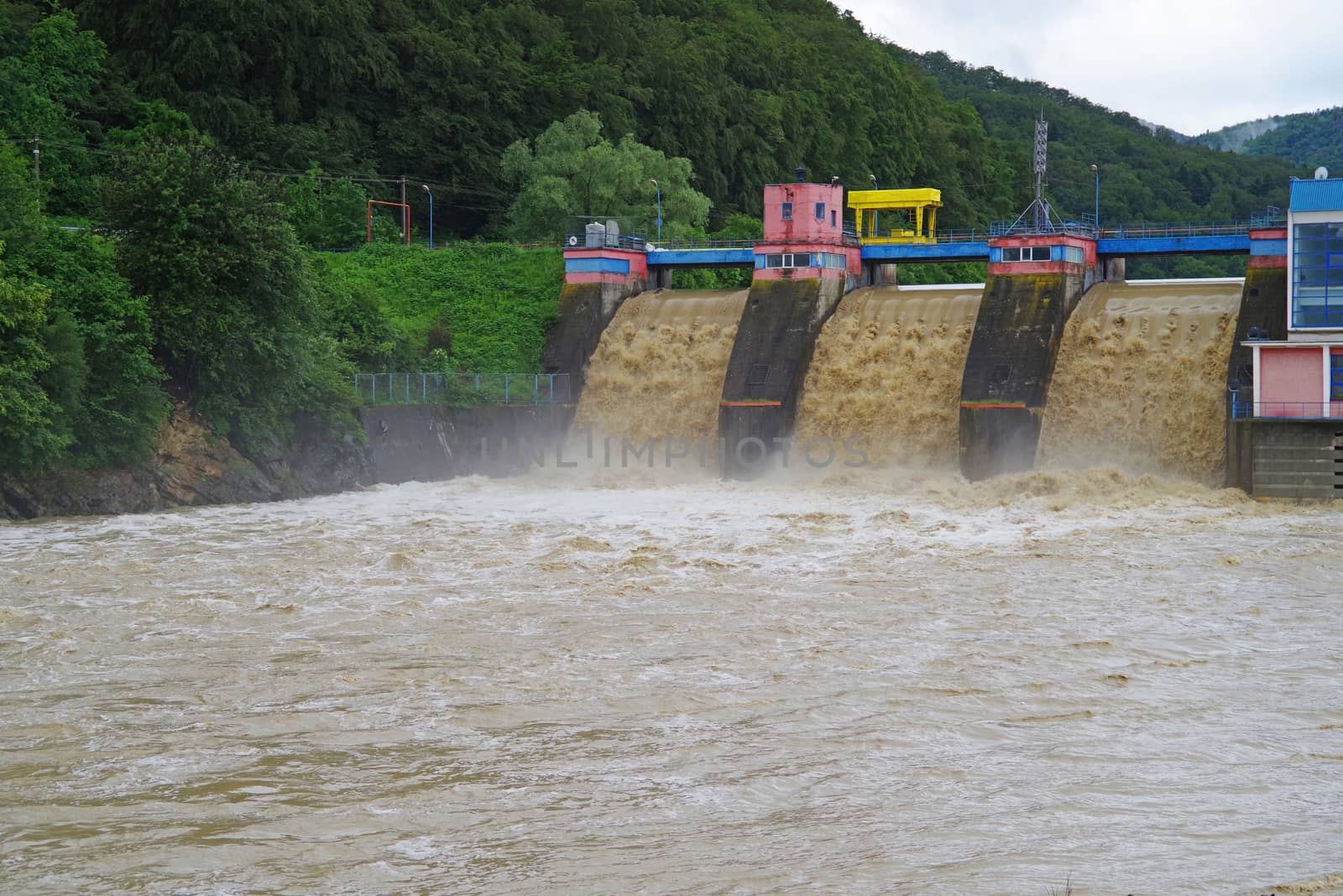 Drainage when the dam floods, Bistrita river