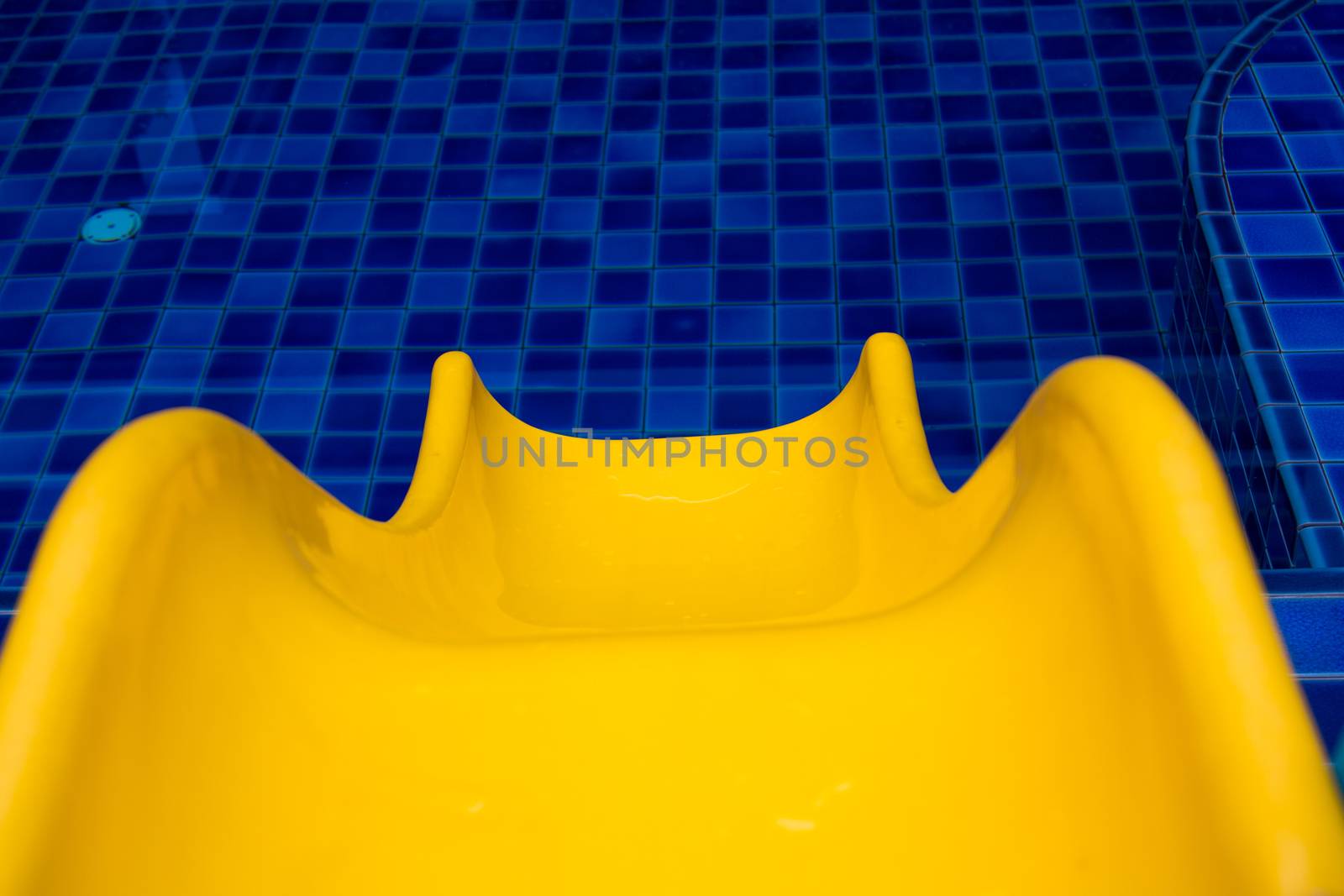 Pool Slide Swimming public pool slide blue water outdoors by N_u_T