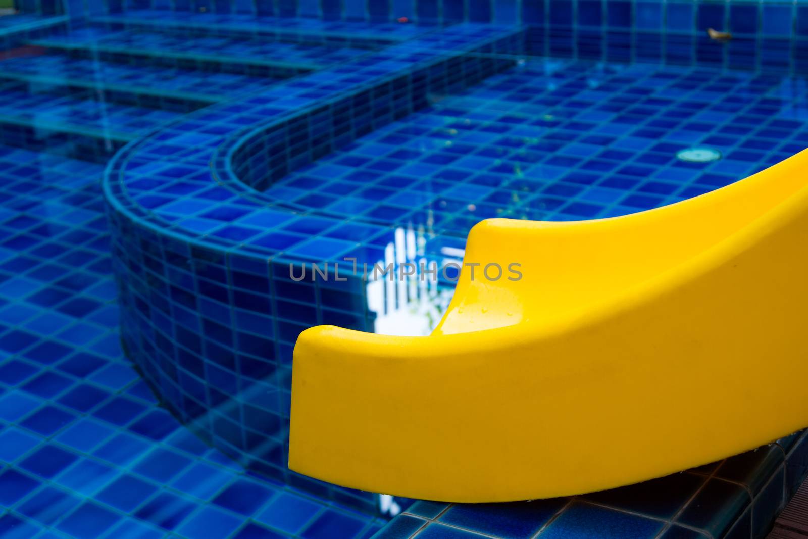 Pool Slide Swimming public pool slide blue water outdoors by N_u_T