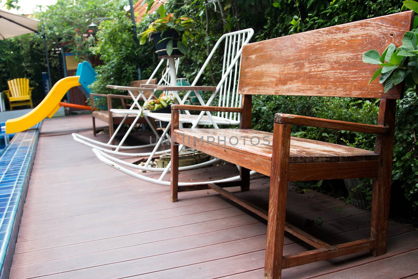 Relaxing chairs in garden