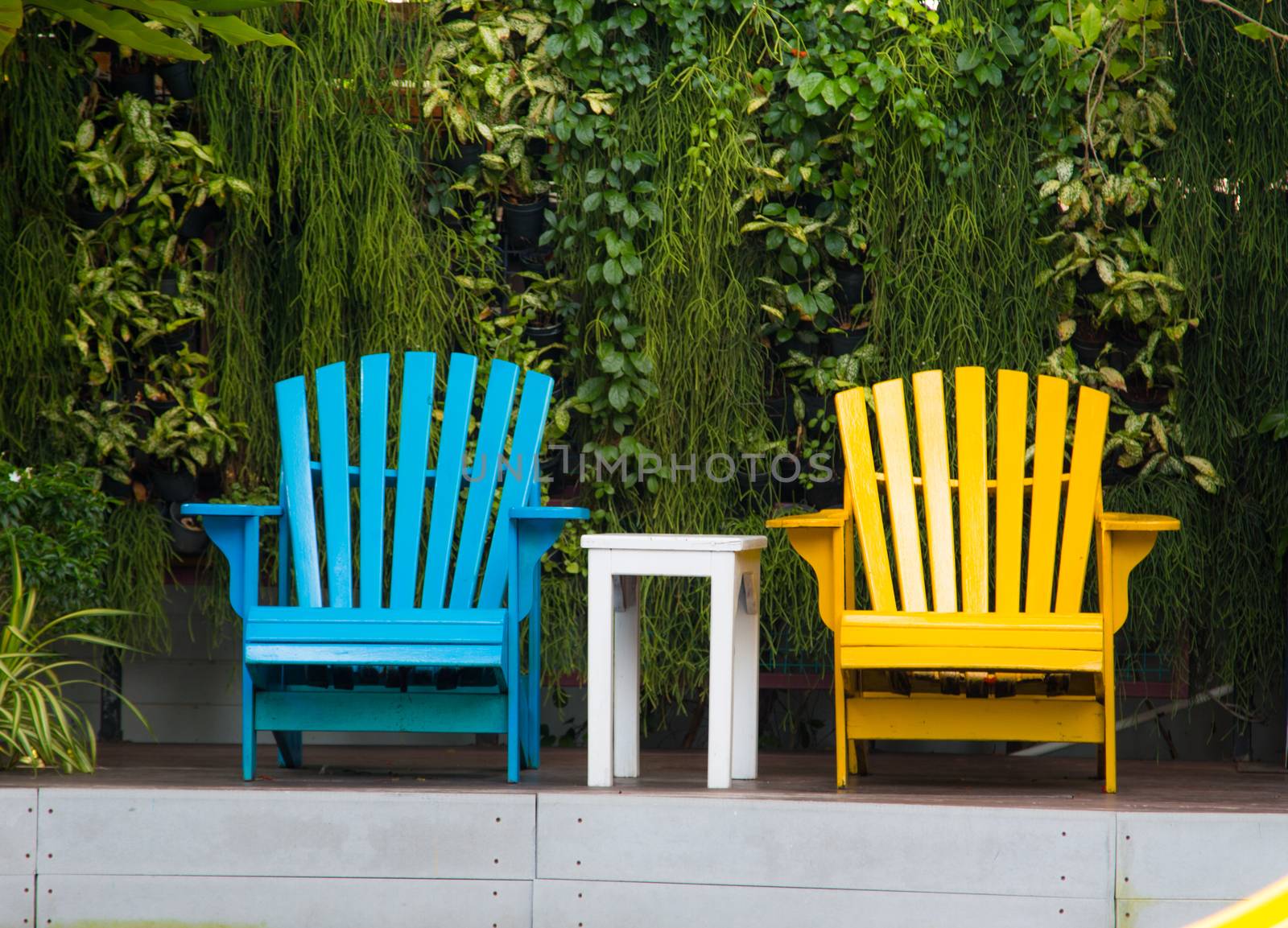 Relaxing chairs in garden
