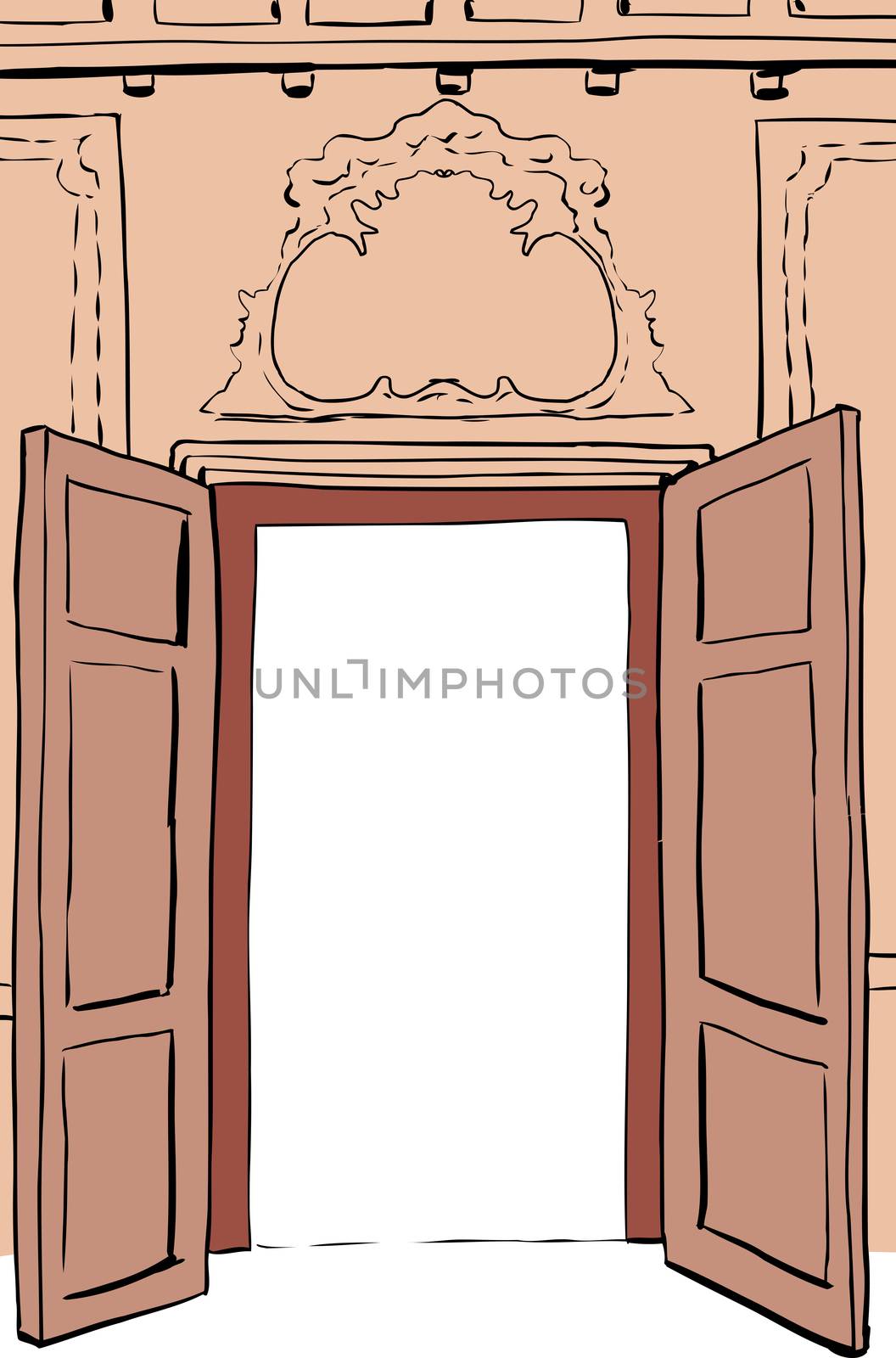 Brown Rococo Doorway Illustration by TheBlackRhino