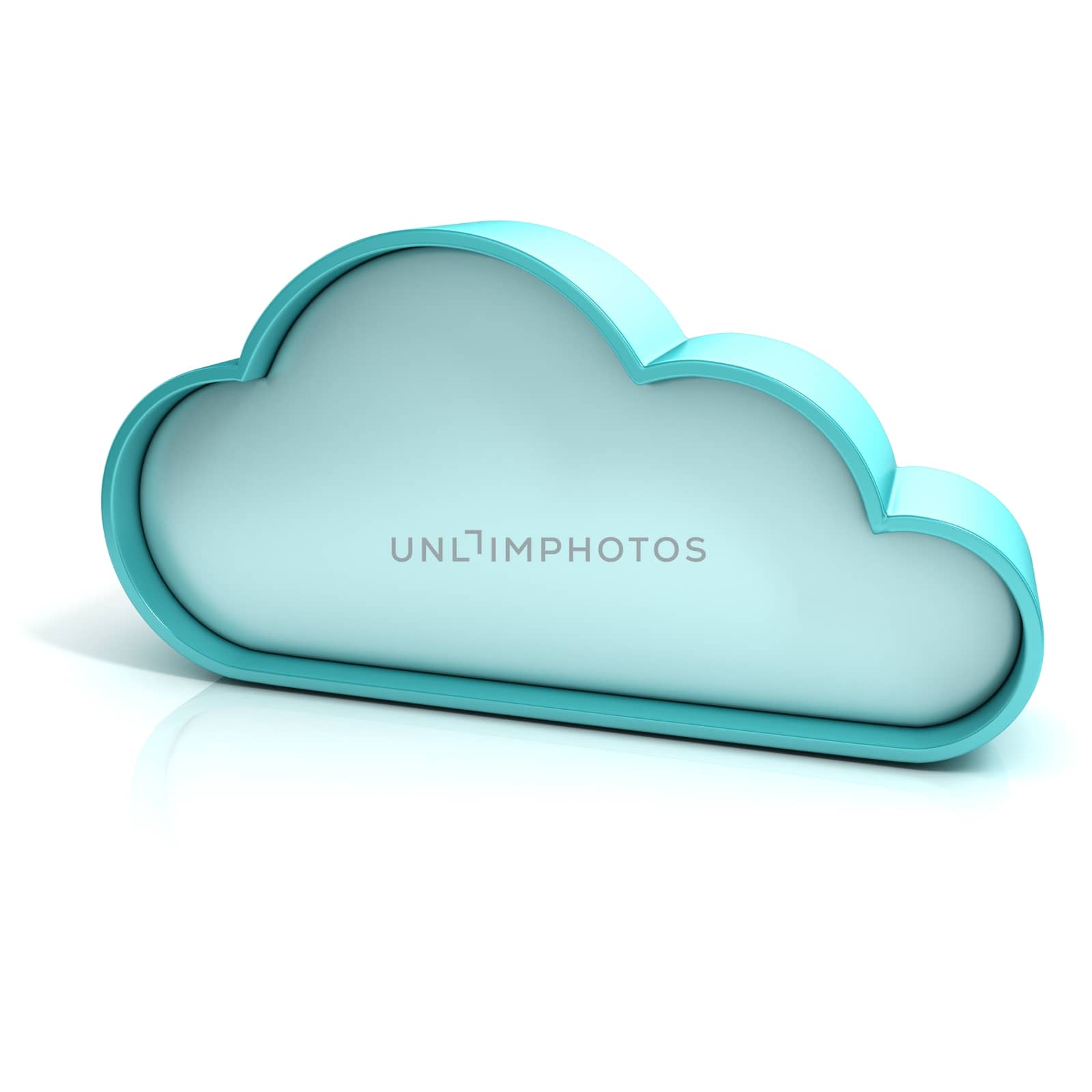 Cloud 3D computer icon isolated