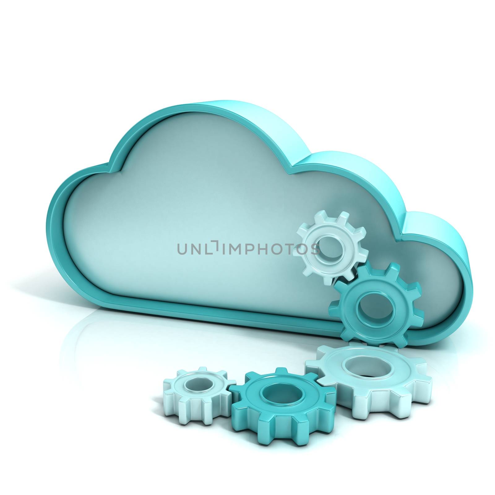 Cloud computing concept 3D computer icon isolated