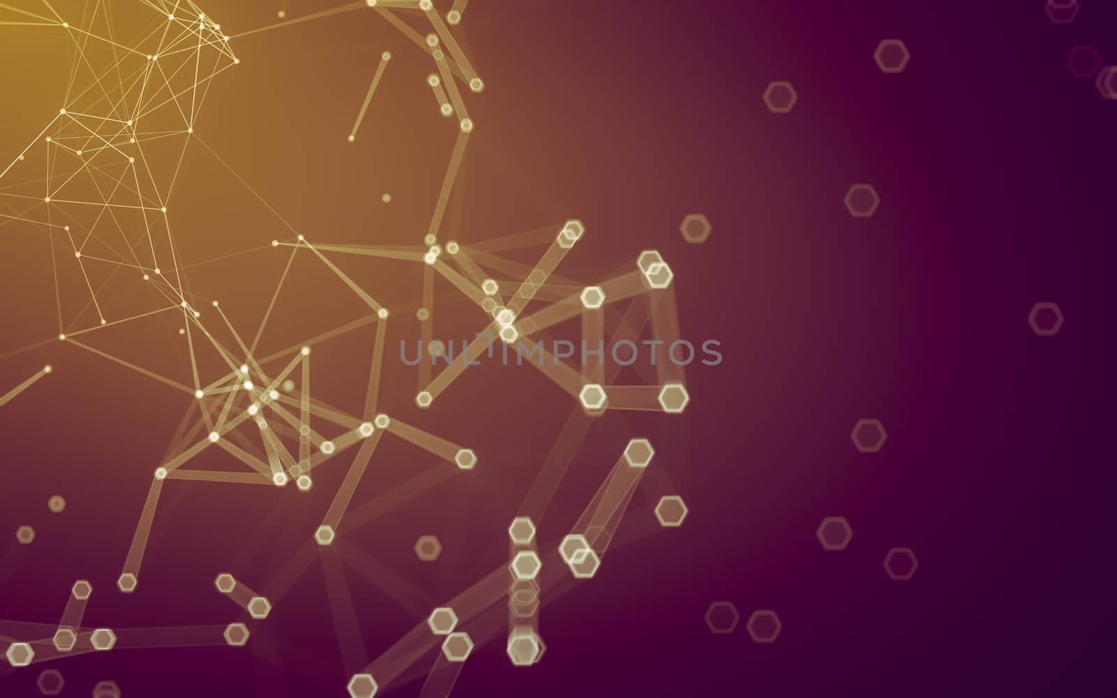 Abstract polygonal space low poly dark background, 3d rendering by teerawit