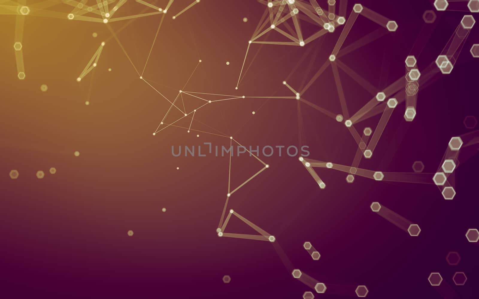 Abstract polygonal space low poly dark background with connecting dots and lines. Connection structure. 3d rendering