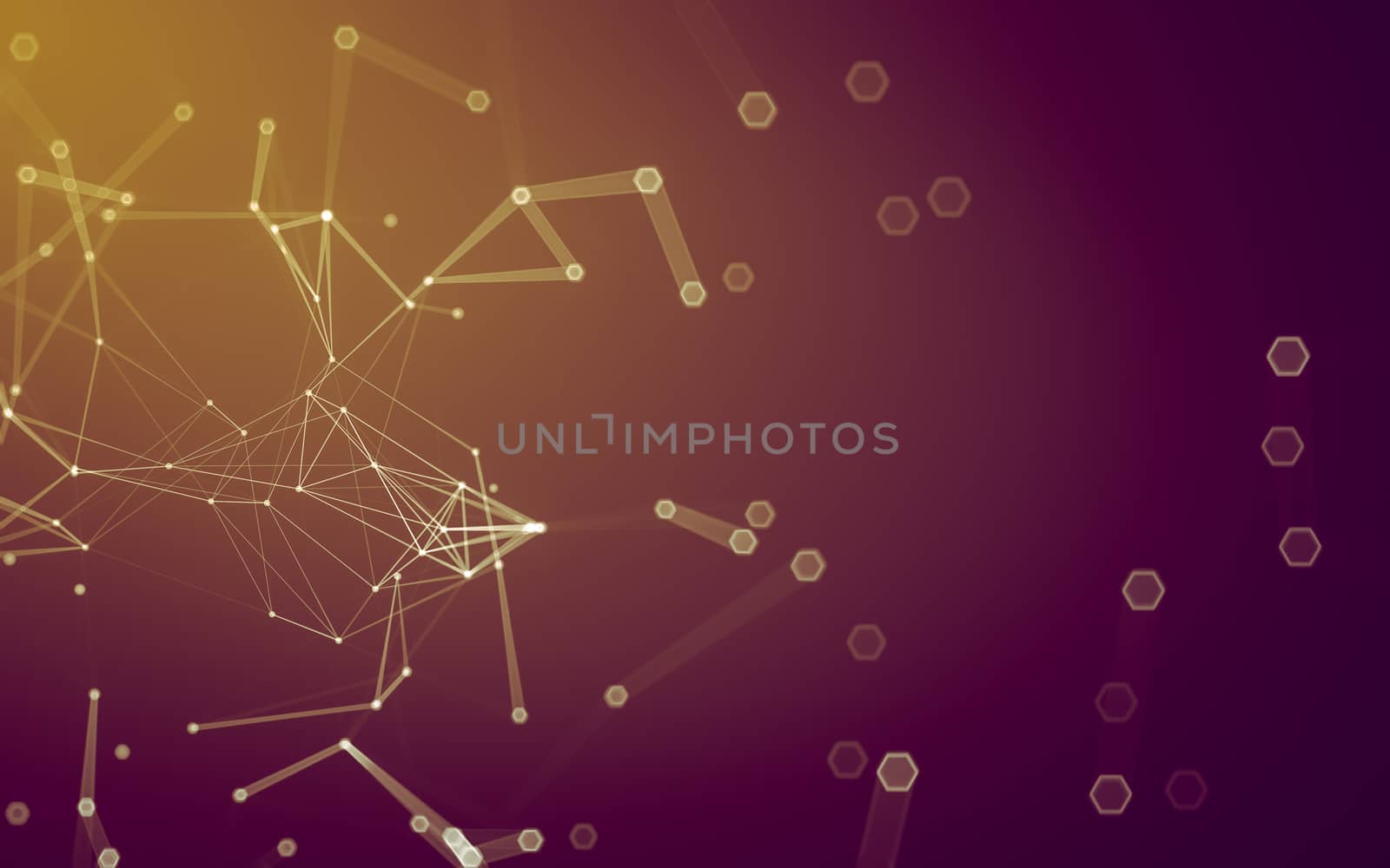 Abstract polygonal space low poly dark background with connecting dots and lines. Connection structure. 3d rendering