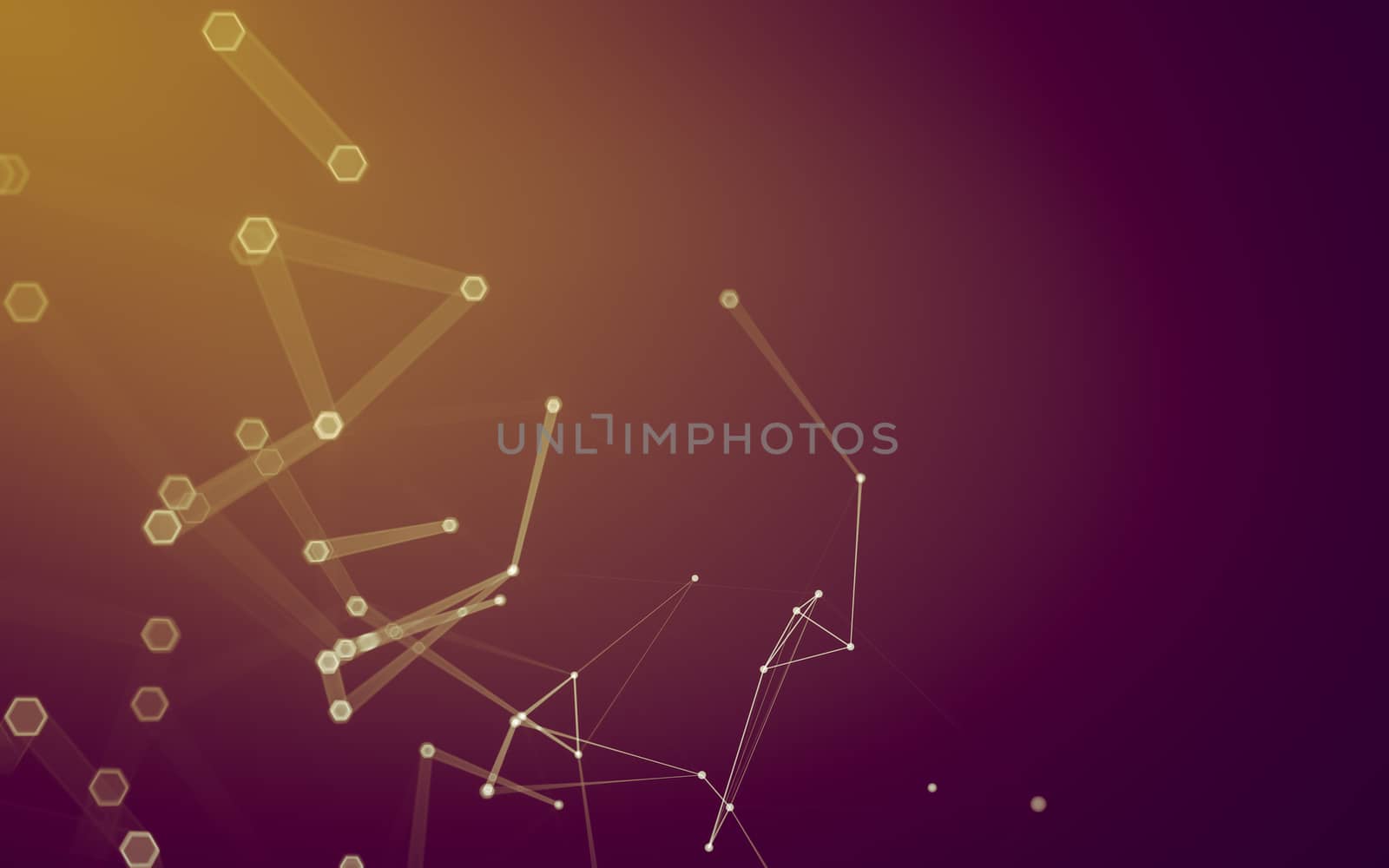 Abstract polygonal space low poly dark background with connecting dots and lines. Connection structure. 3d rendering