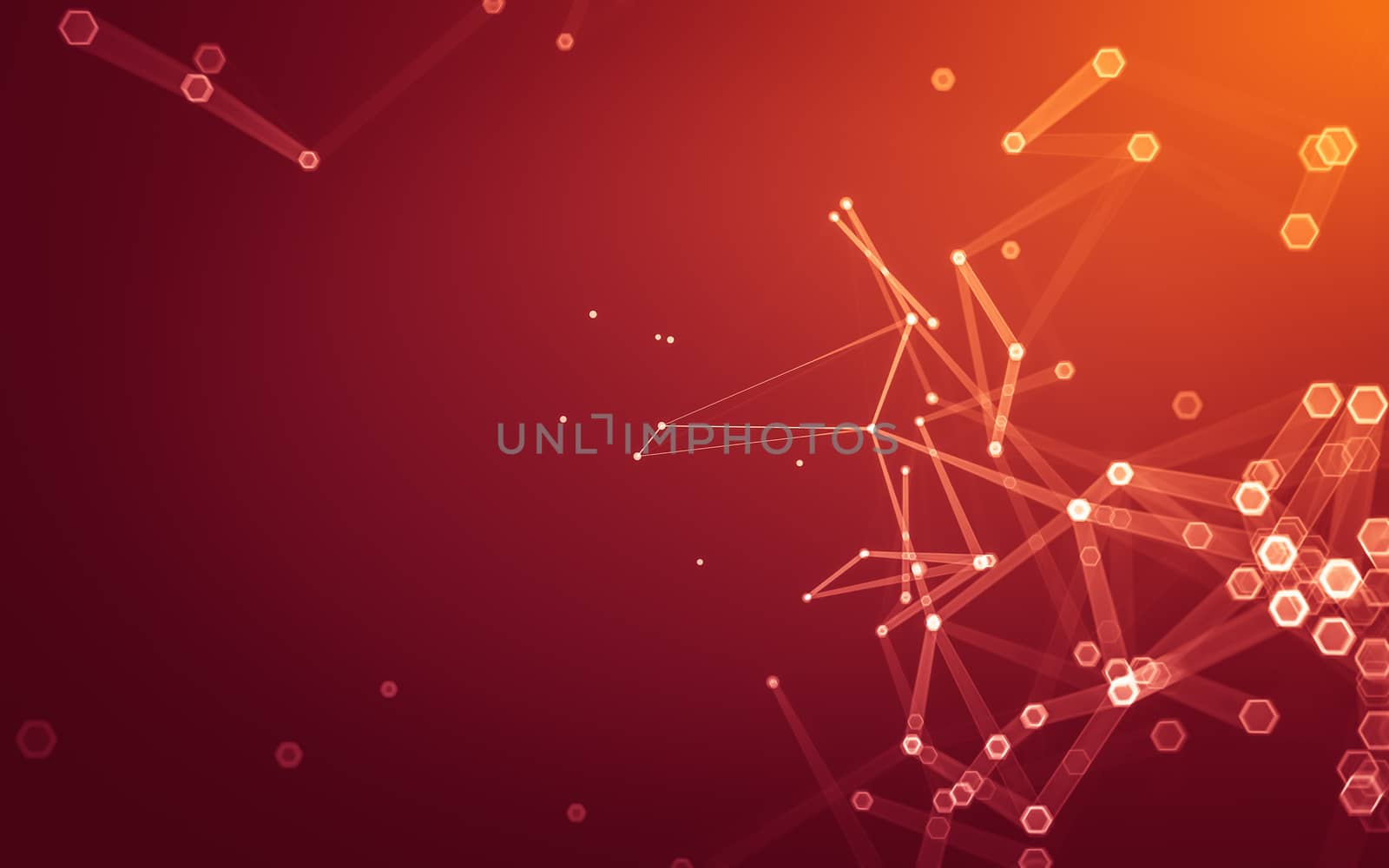 Abstract polygonal space low poly dark background with connecting dots and lines. Connection structure. 3d rendering