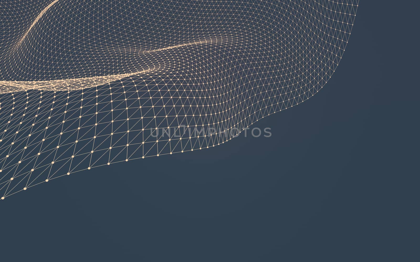 Abstract polygonal space low poly dark background with connecting dots and lines. Connection structure. 3d rendering