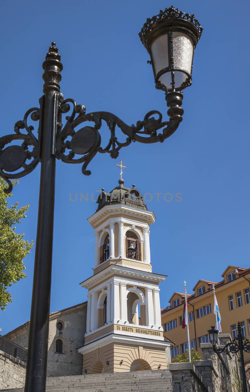 A sunny summer day view of st. The virgin Mary church in Plovdiv old town, Bulgaria, Europe.