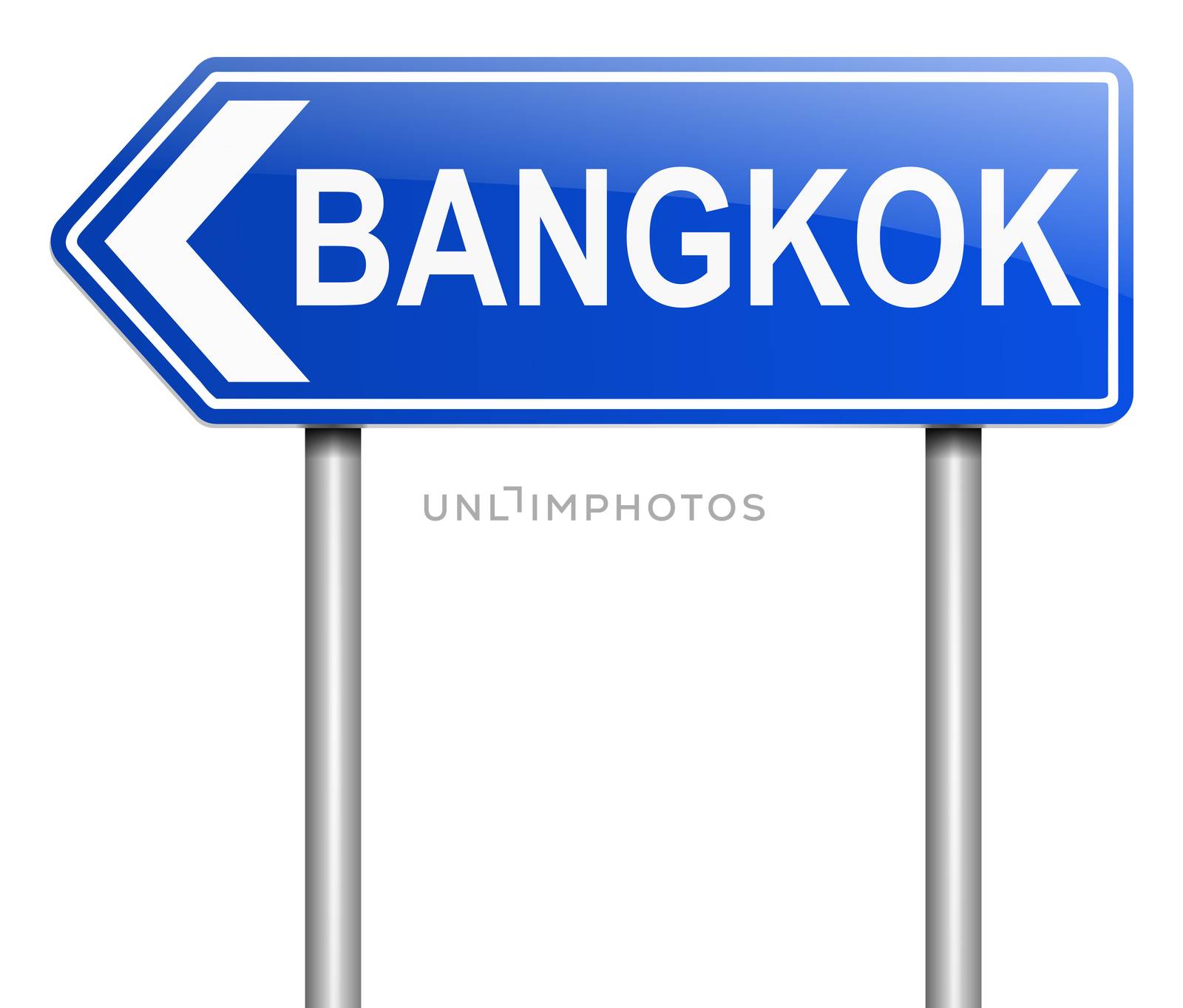 Illustration depicting a sign with a Bangkok concept.