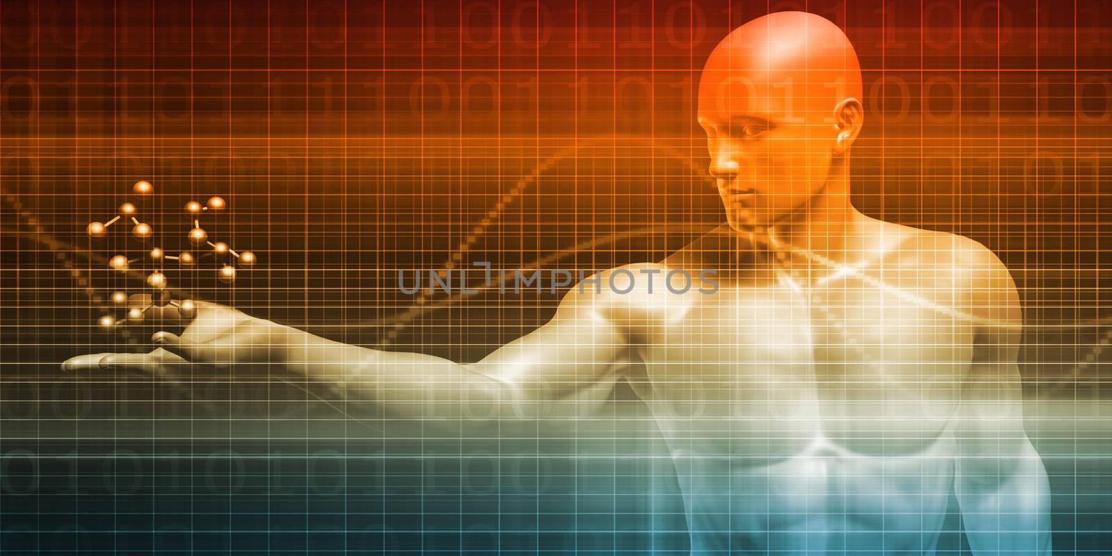 Science Molecule Held by a Scientist as Concept