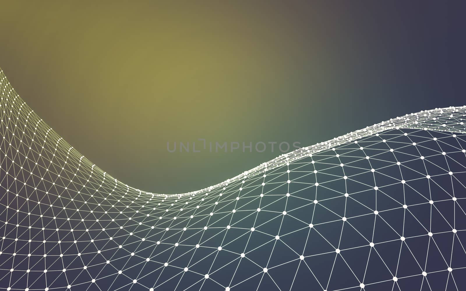 Abstract polygonal space low poly dark background with connecting dots and lines. Connection structure. 3d rendering