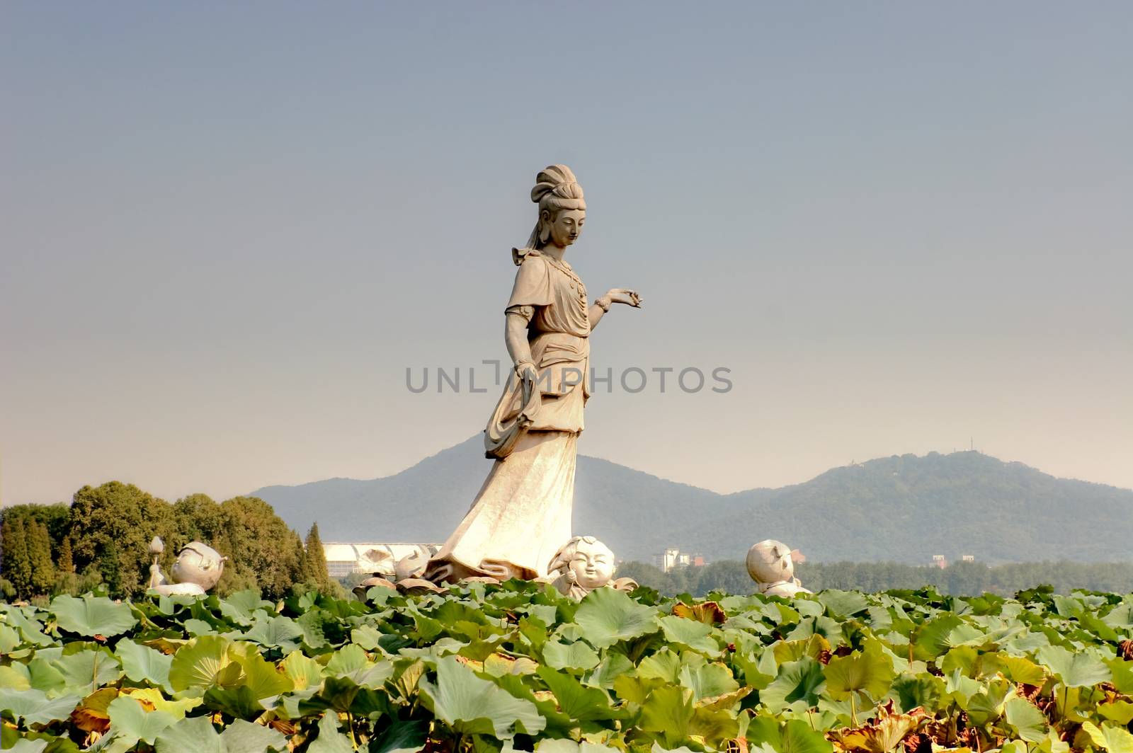 Guanyin Statue in the park (Nanjing, China)