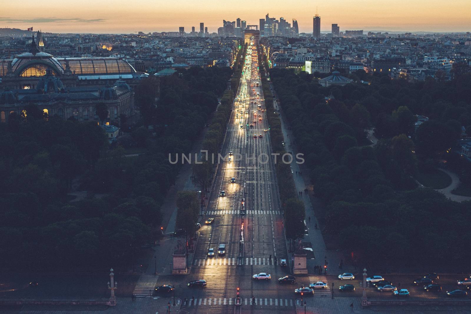 Champs Elysees (Paris, france) top view by shivanetua