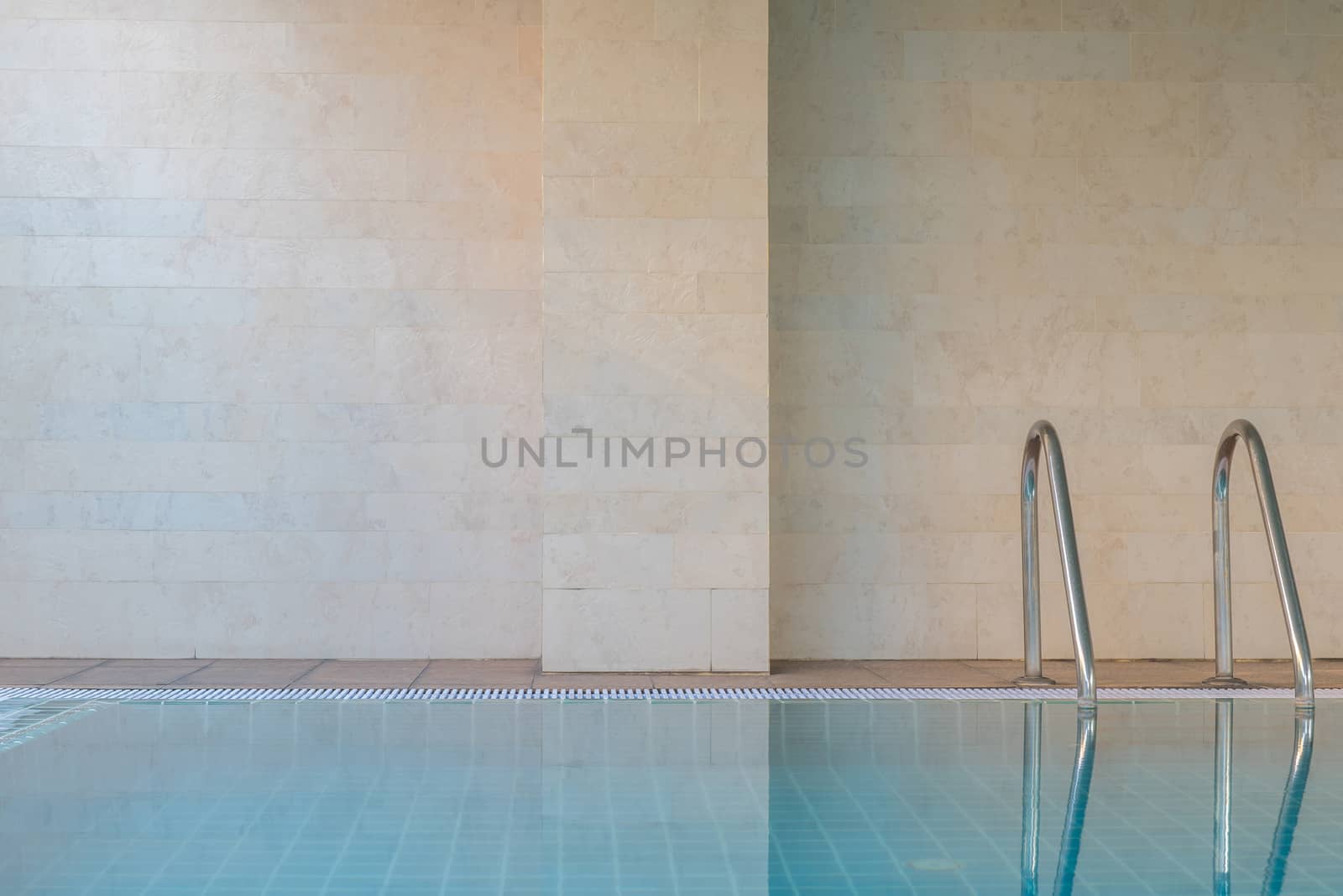 Swimming pool with stair and granite wall - healthy backgroud by t0pkul3