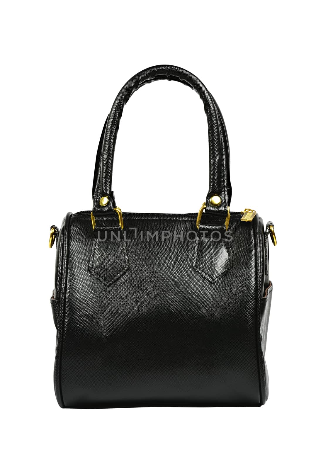 black leather fashion hand bag isolated on white with clipping p by ipuwadol