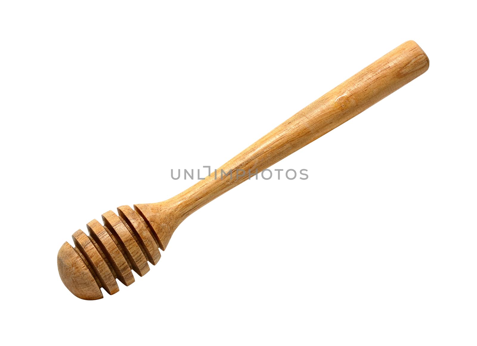 Honey dipper isolated on white background with clipping path