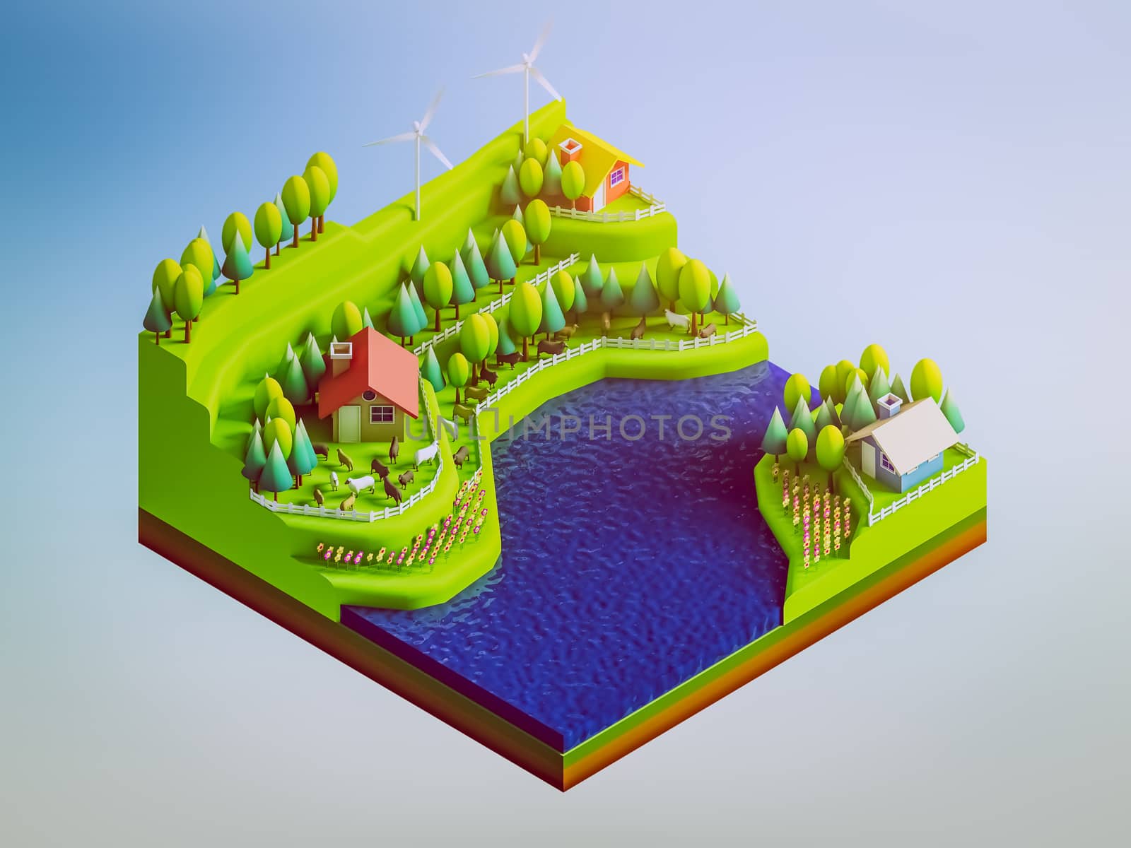 green earth concept in isometric view by teerawit