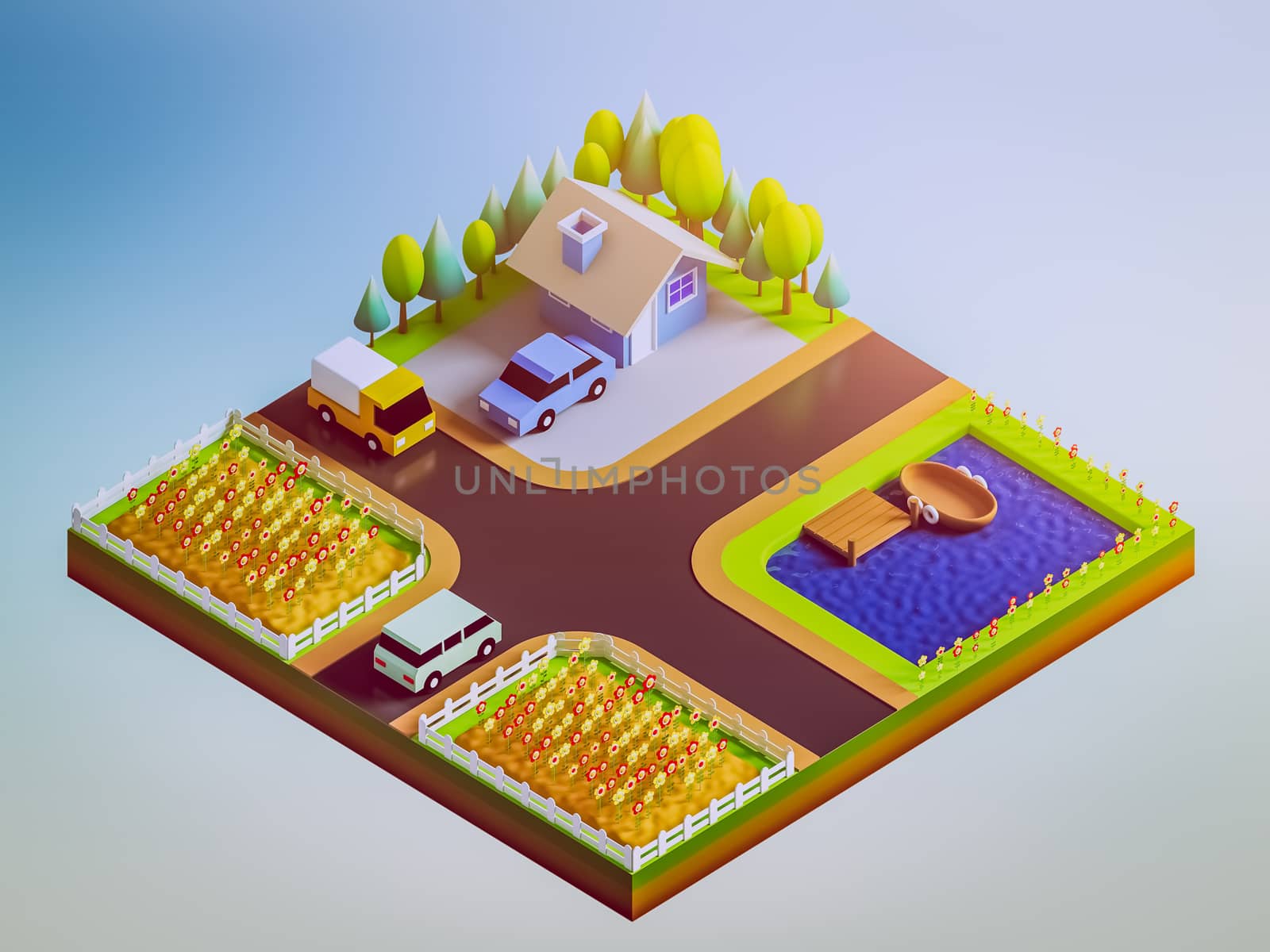 green earth concept in isometric view by teerawit