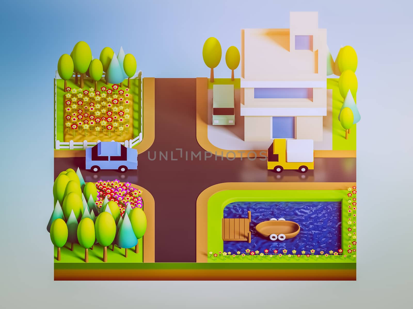 green earth concept in isometric view by teerawit