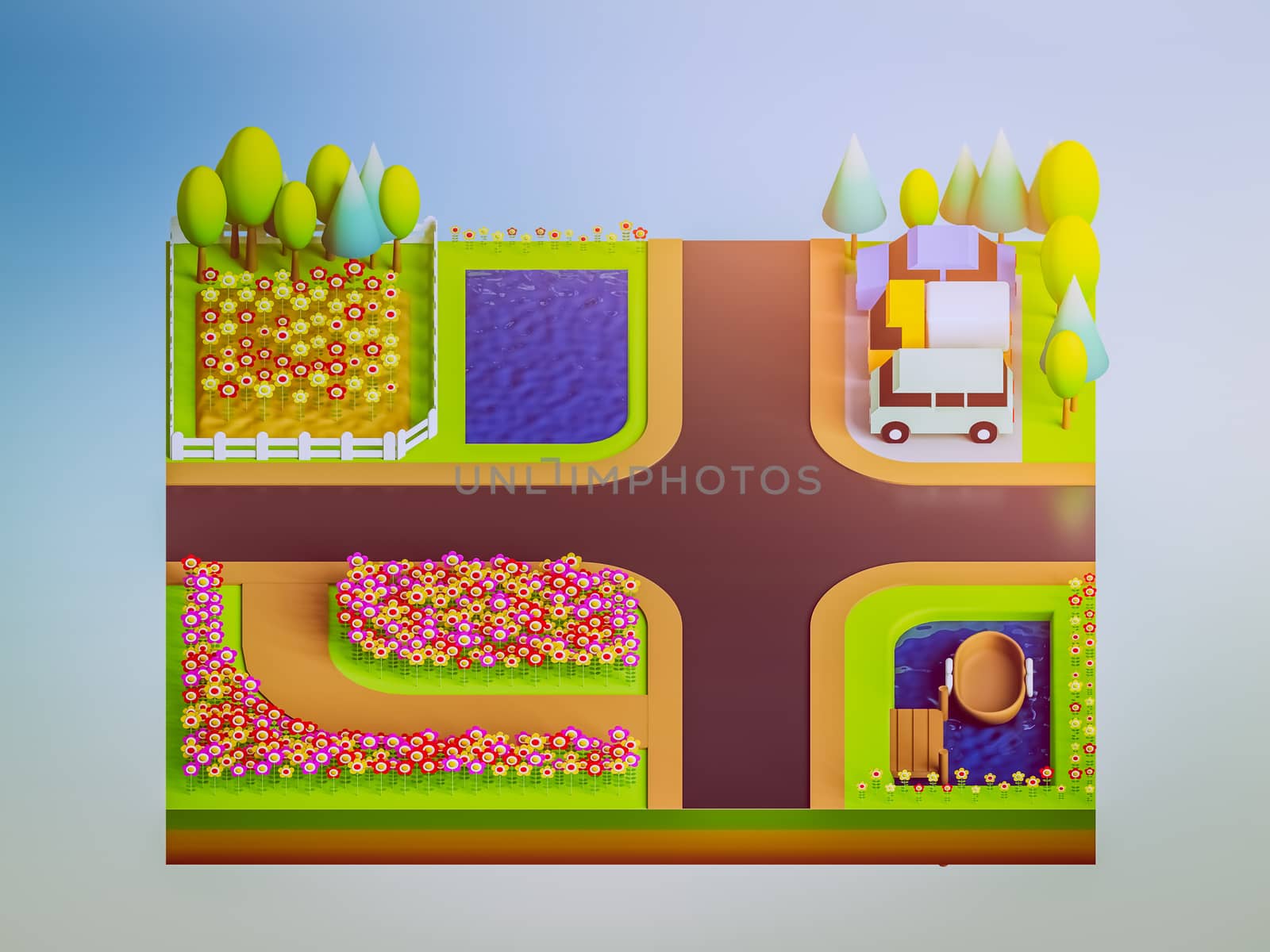 green earth concept in isometric view, isometric background