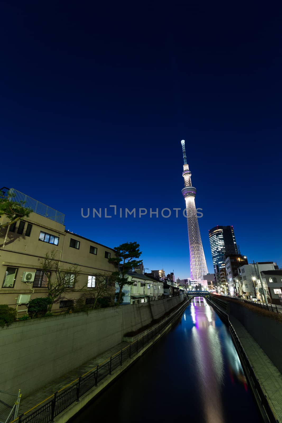 Tokyo skyline at night by leungchopan