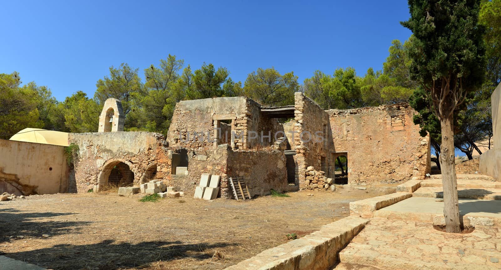 Rethymno city Greece Fortezza fortress chapel ruins landmark architecture